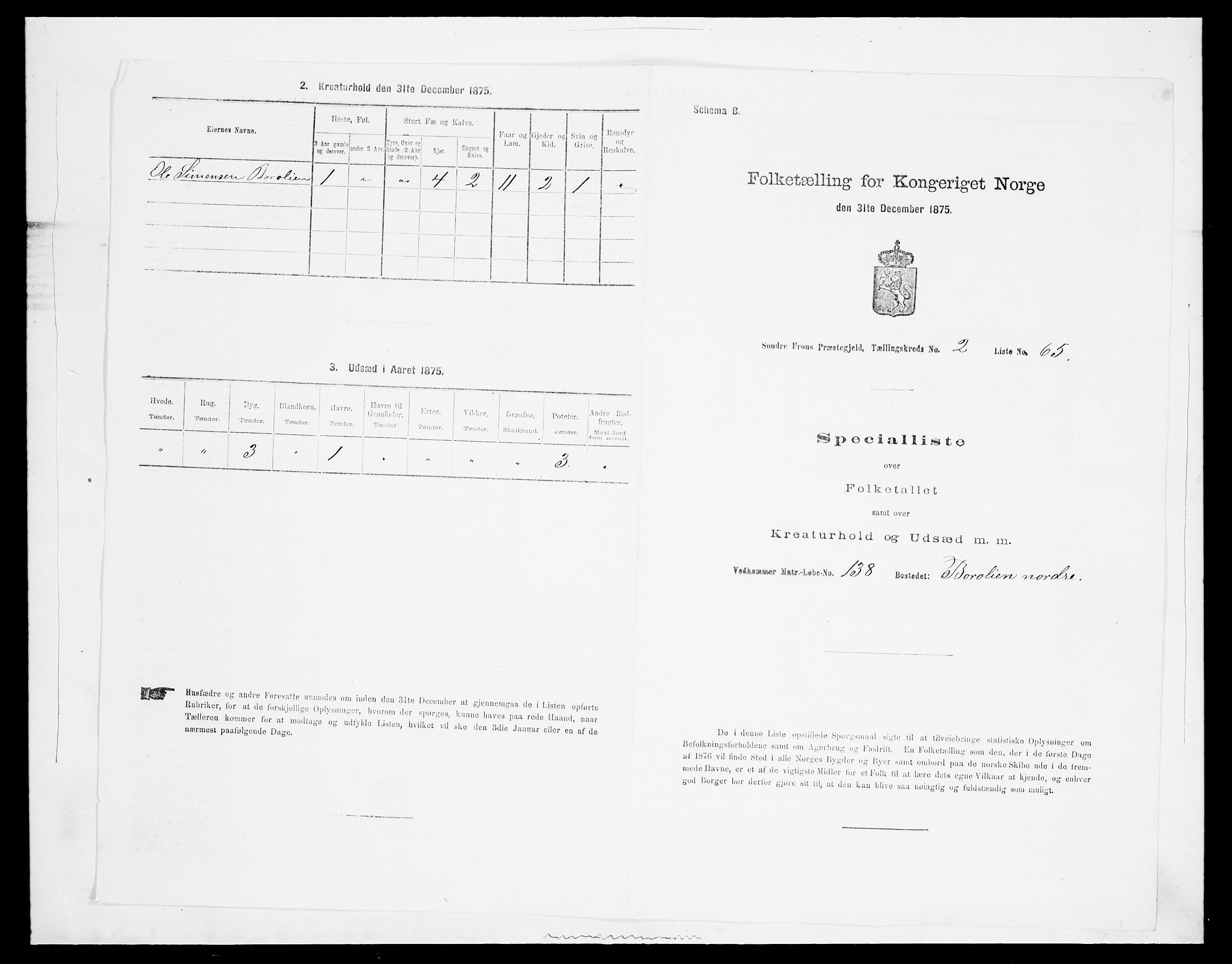 SAH, Folketelling 1875 for 0519P Sør-Fron prestegjeld, 1875, s. 369