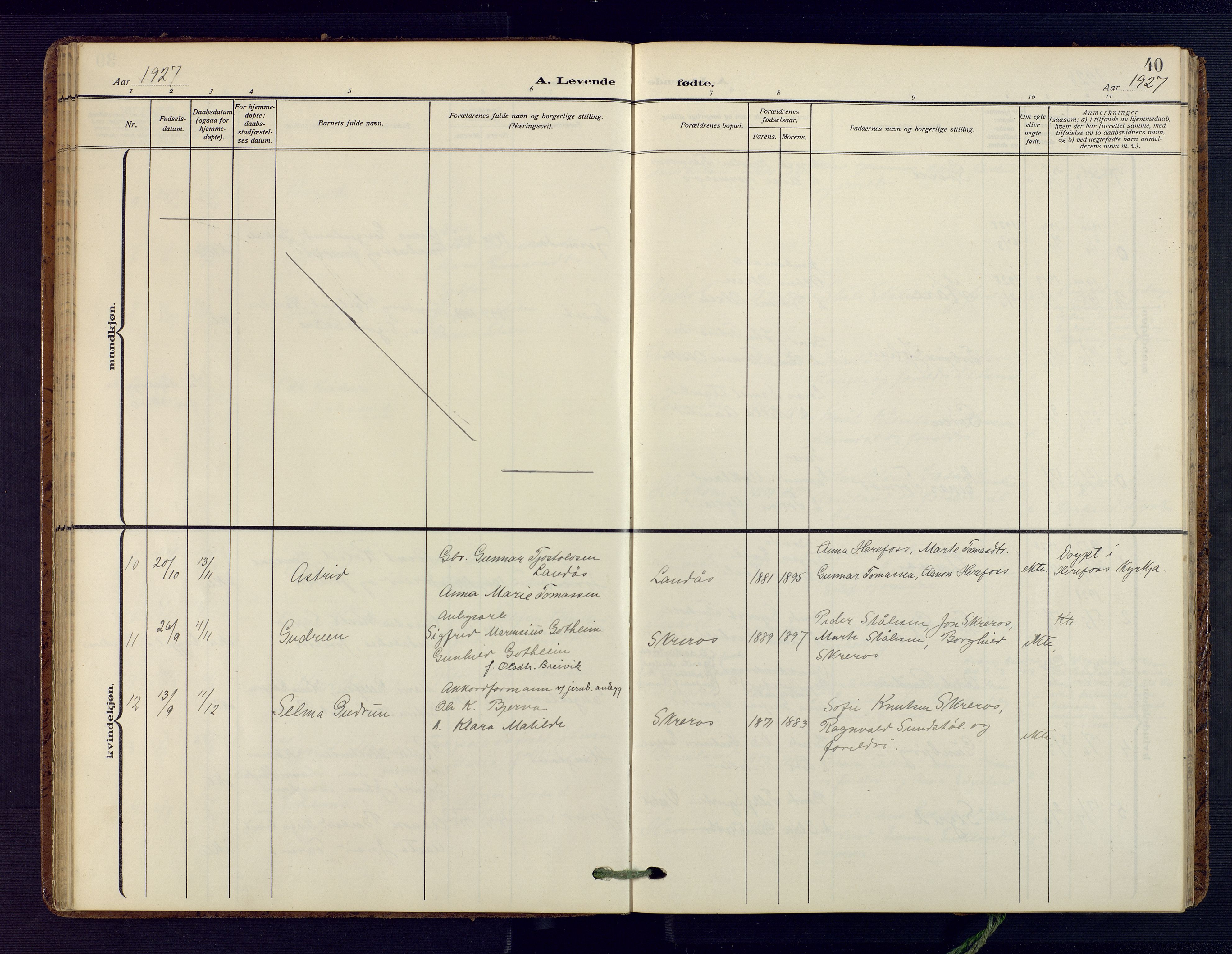 Herefoss sokneprestkontor, SAK/1111-0019/F/Fa/Fab/L0005: Ministerialbok nr. A 5, 1910-1932, s. 40