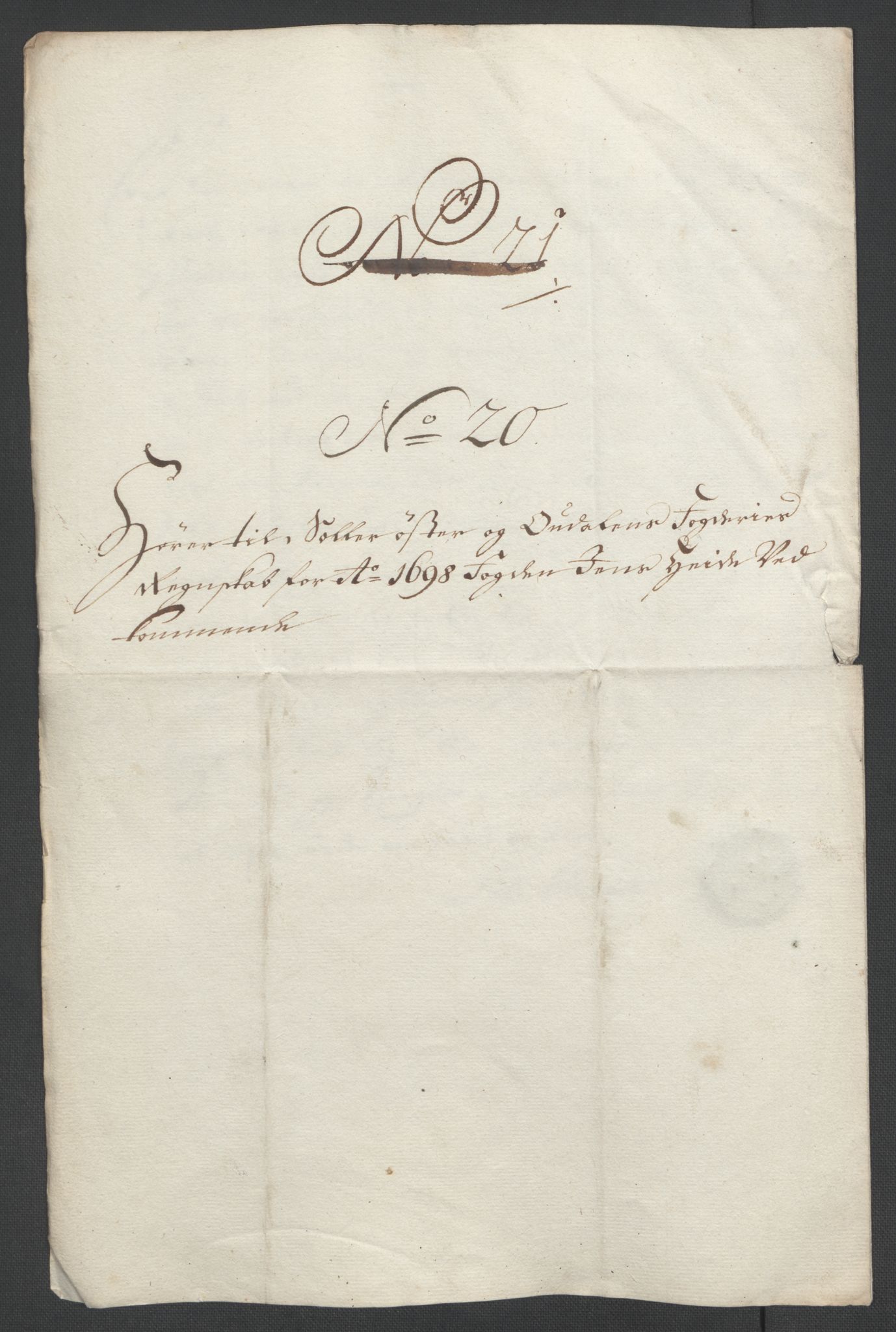 Rentekammeret inntil 1814, Reviderte regnskaper, Fogderegnskap, AV/RA-EA-4092/R13/L0836: Fogderegnskap Solør, Odal og Østerdal, 1698, s. 245