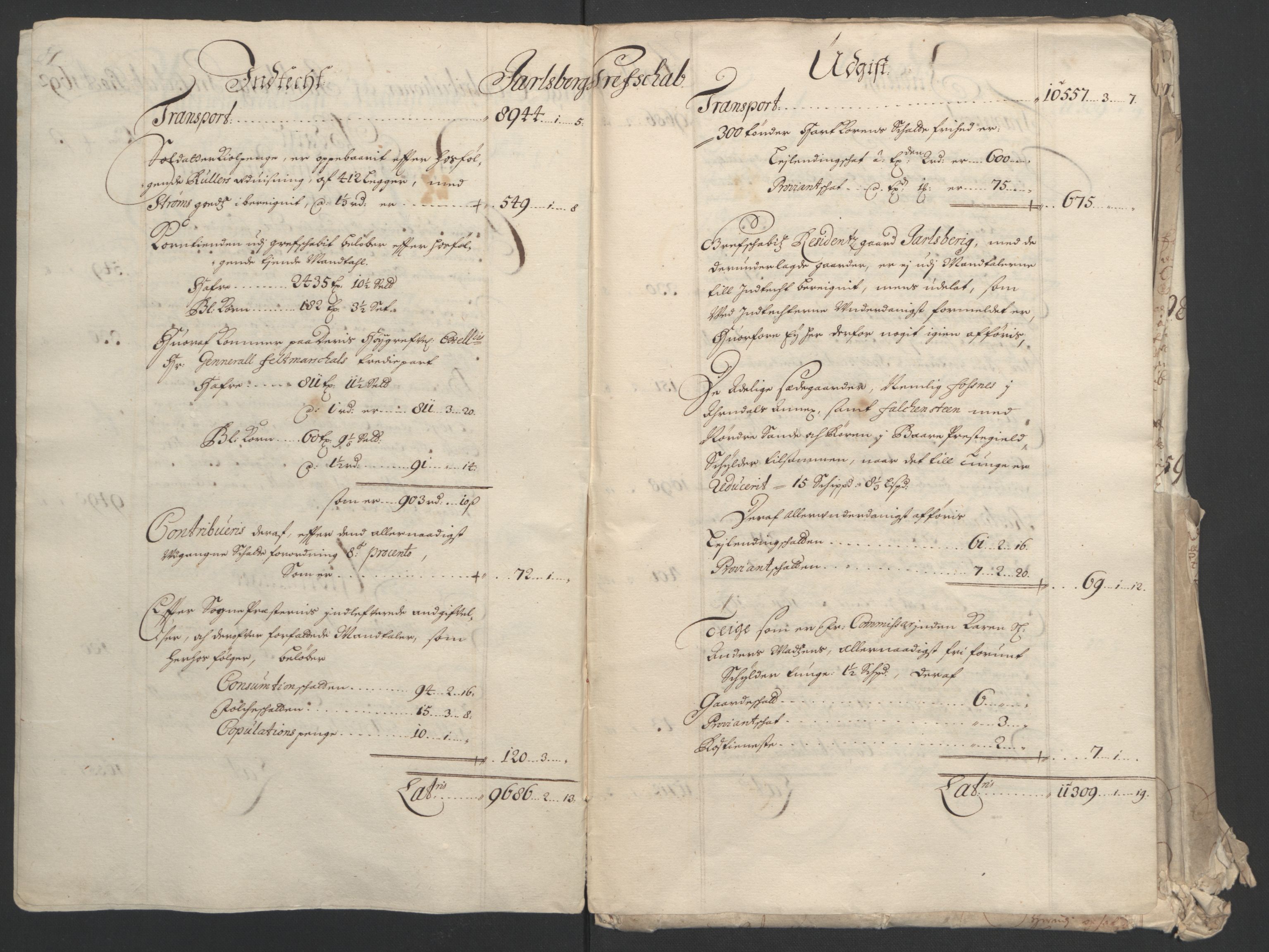 Rentekammeret inntil 1814, Reviderte regnskaper, Fogderegnskap, RA/EA-4092/R32/L1865: Fogderegnskap Jarlsberg grevskap, 1692, s. 5