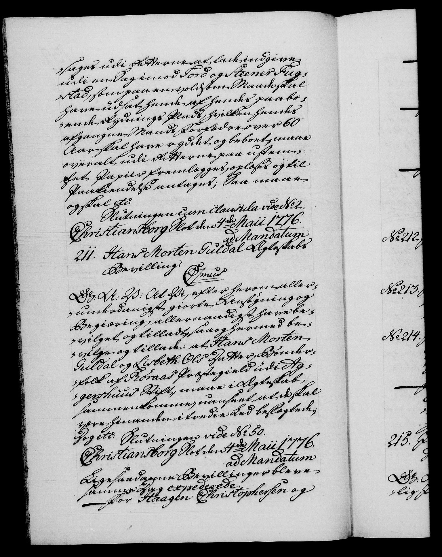 Danske Kanselli 1572-1799, RA/EA-3023/F/Fc/Fca/Fcaa/L0047: Norske registre, 1776-1778, s. 139b