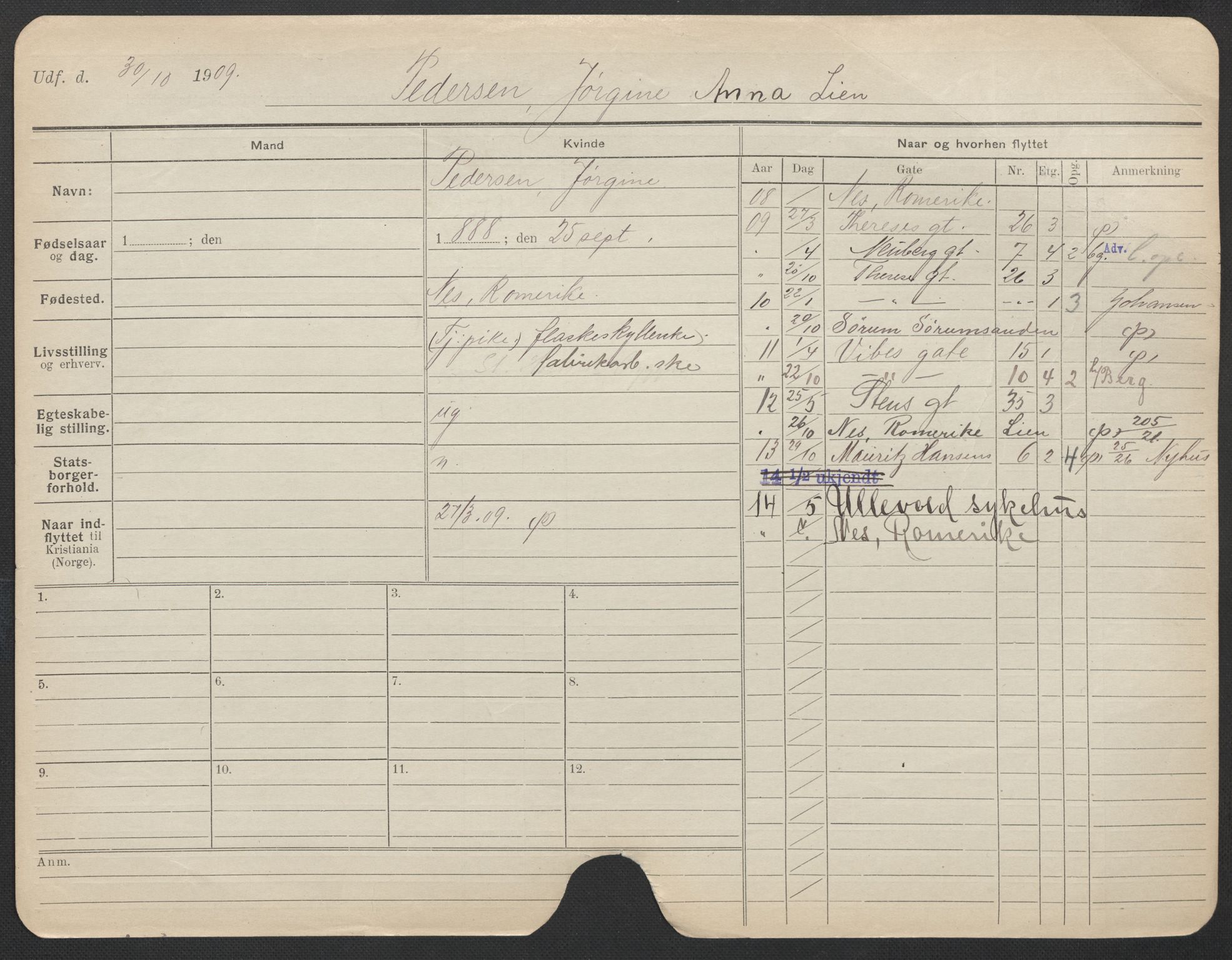 Oslo folkeregister, Registerkort, AV/SAO-A-11715/F/Fa/Fac/L0022: Kvinner, 1906-1914, s. 747a