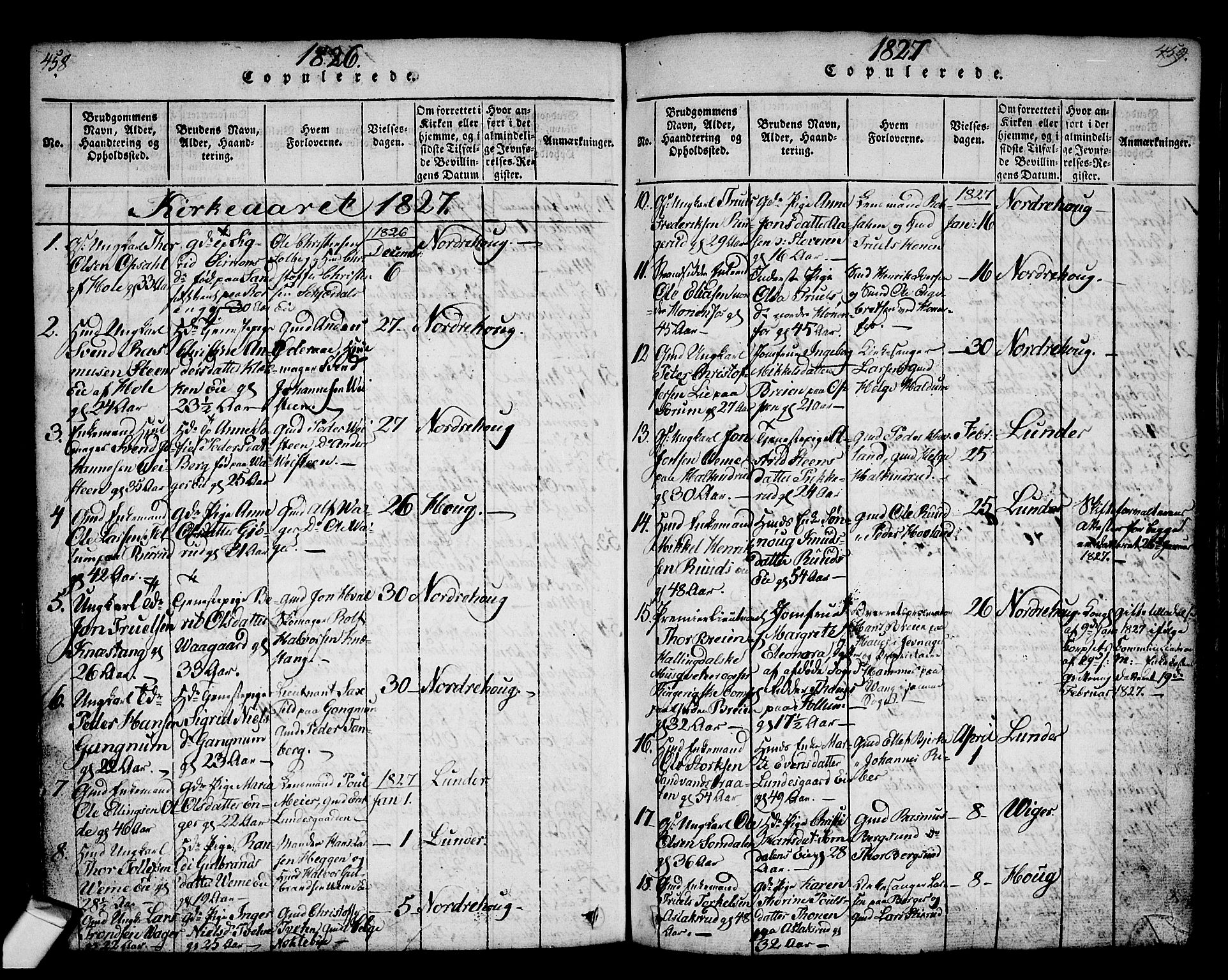 Norderhov kirkebøker, AV/SAKO-A-237/G/Ga/L0002: Klokkerbok nr. I 2, 1814-1867, s. 458-459