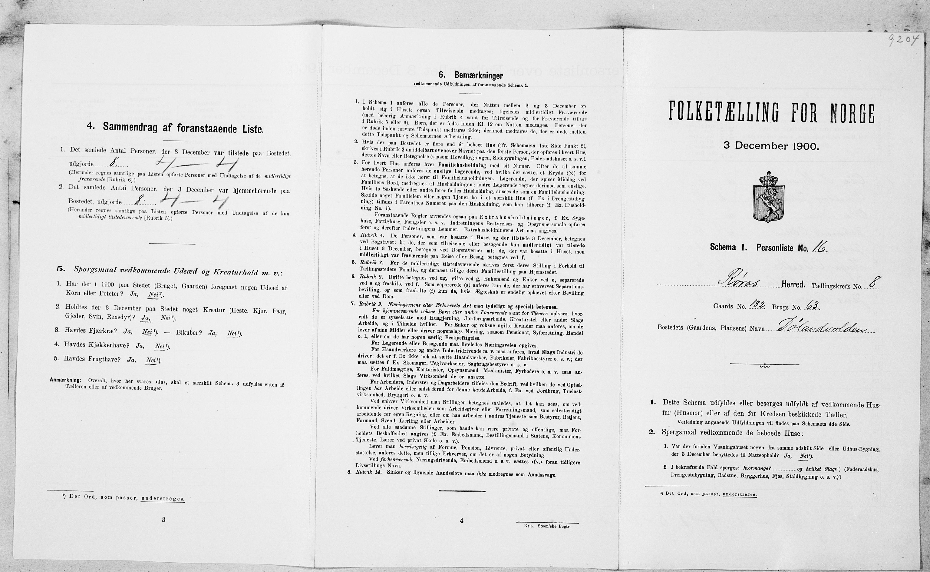 SAT, Folketelling 1900 for 1640 Røros herred, 1900, s. 928