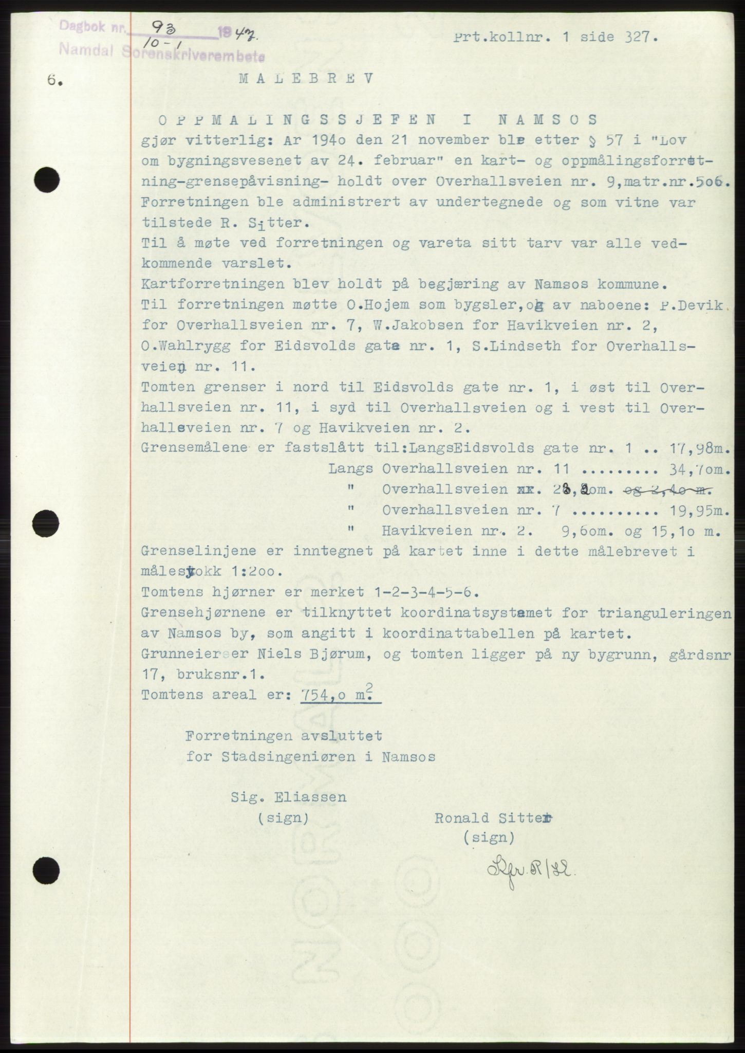 Namdal sorenskriveri, SAT/A-4133/1/2/2C: Pantebok nr. -, 1946-1947, Dagboknr: 93/1947