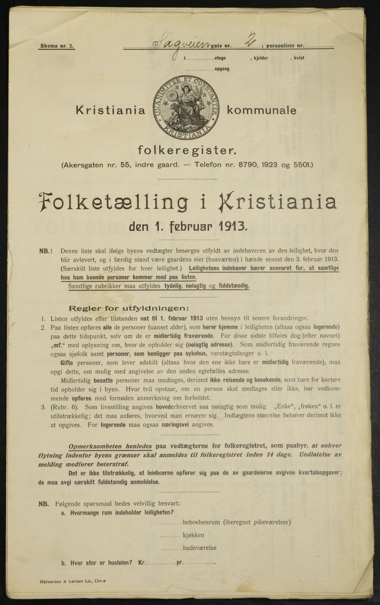 OBA, Kommunal folketelling 1.2.1913 for Kristiania, 1913, s. 86417