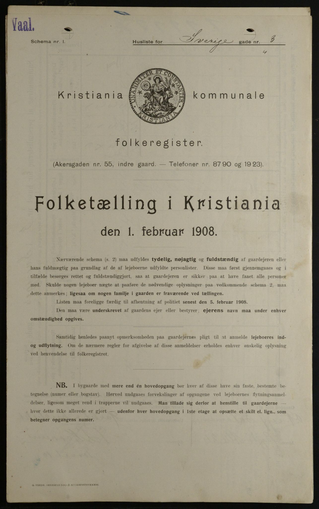 OBA, Kommunal folketelling 1.2.1908 for Kristiania kjøpstad, 1908, s. 95120