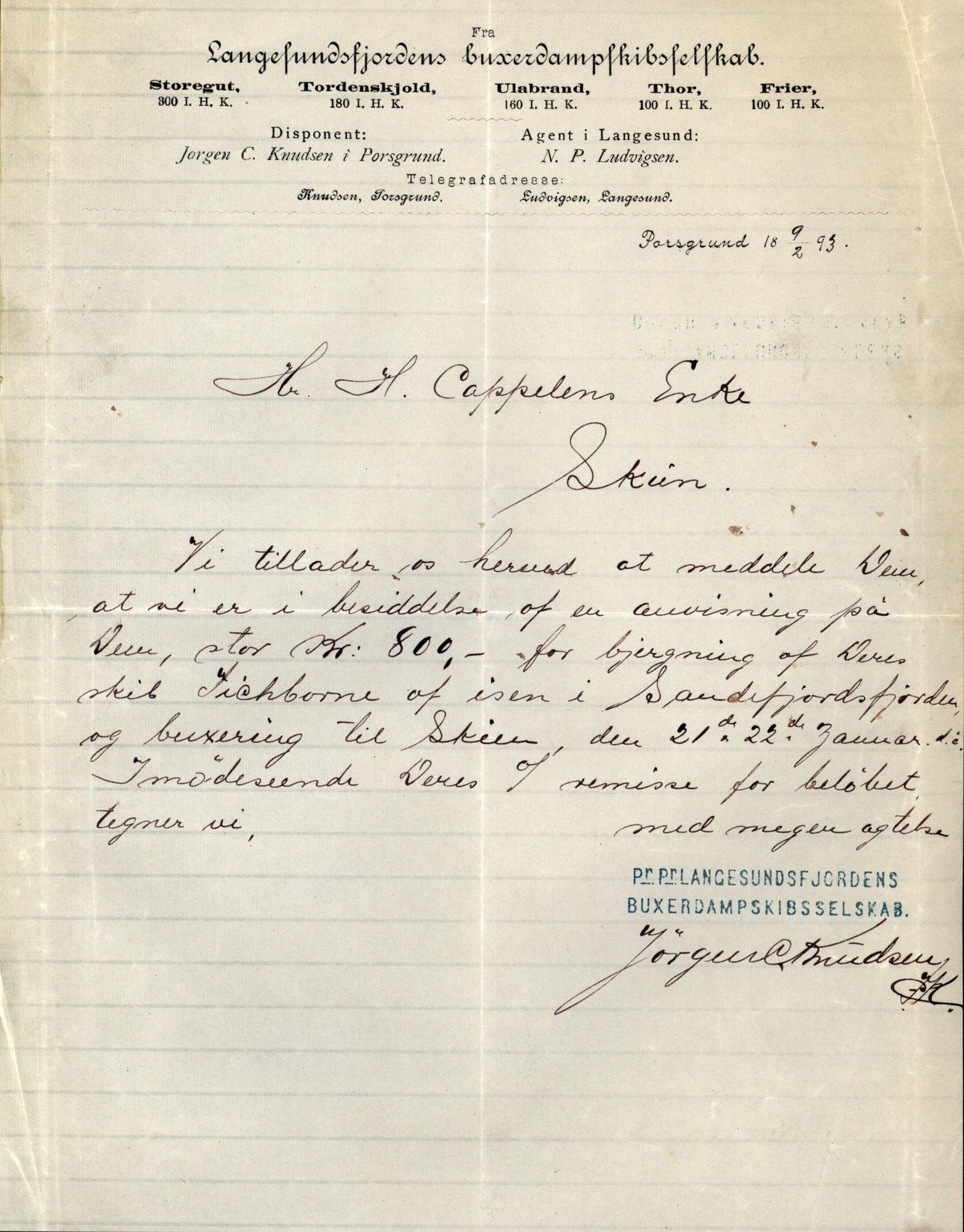 Pa 63 - Østlandske skibsassuranceforening, VEMU/A-1079/G/Ga/L0030/0007: Havaridokumenter / Furu, Magnhild, Magnolia, Havfruen, Tichborne, 1893, s. 73