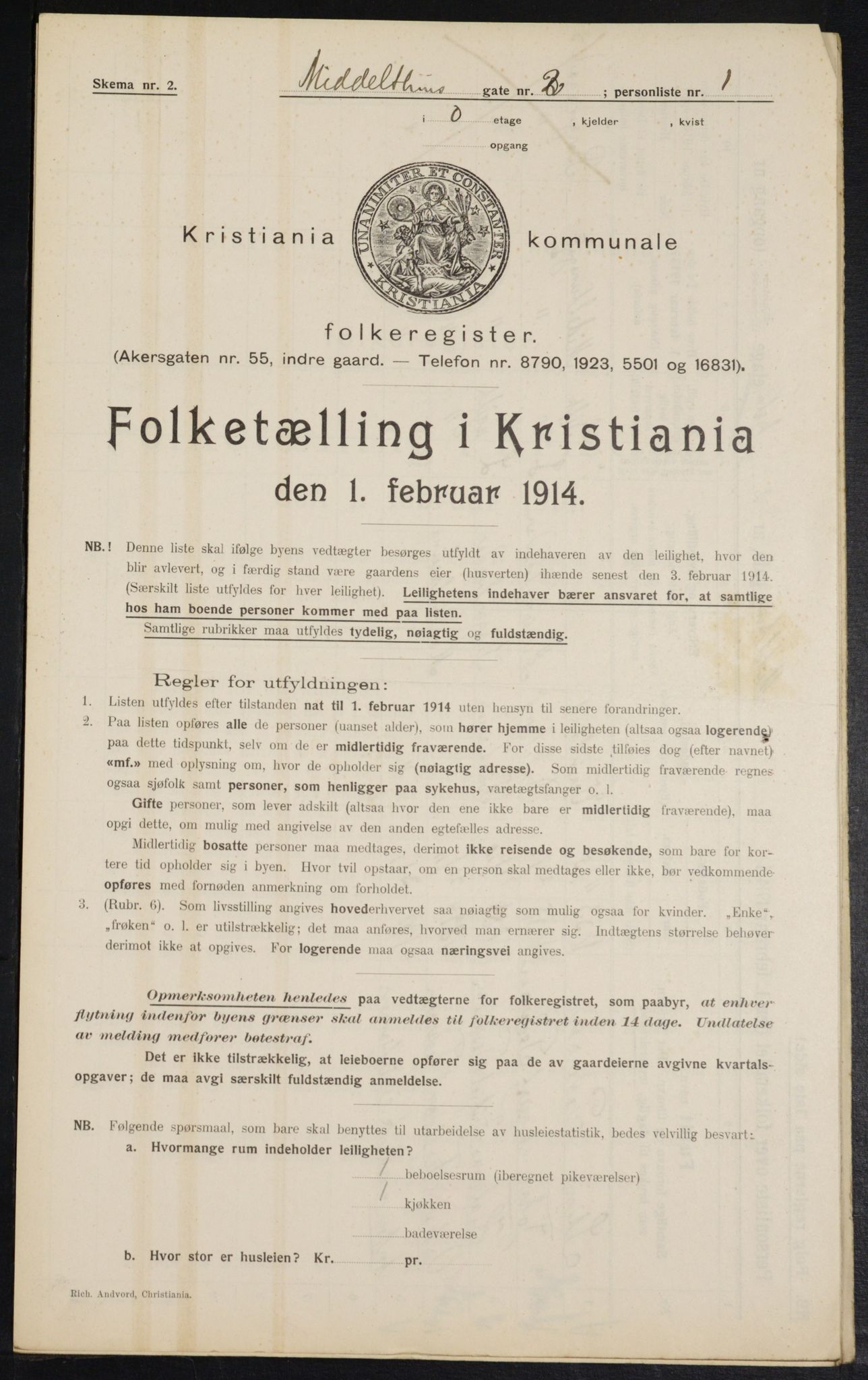 OBA, Kommunal folketelling 1.2.1914 for Kristiania, 1914, s. 65265