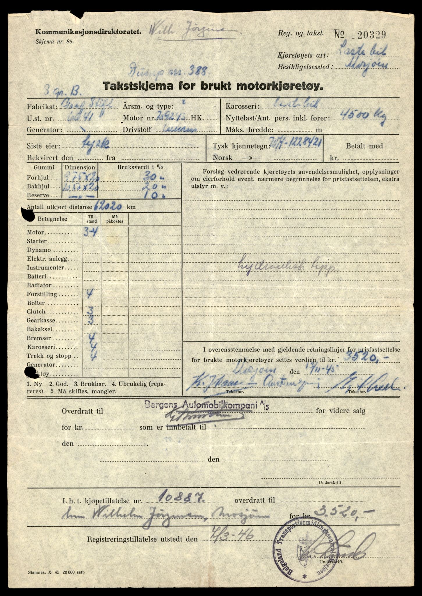 Møre og Romsdal vegkontor - Ålesund trafikkstasjon, AV/SAT-A-4099/F/Fe/L0033: Registreringskort for kjøretøy T 12151 - T 12474, 1927-1998, s. 3127