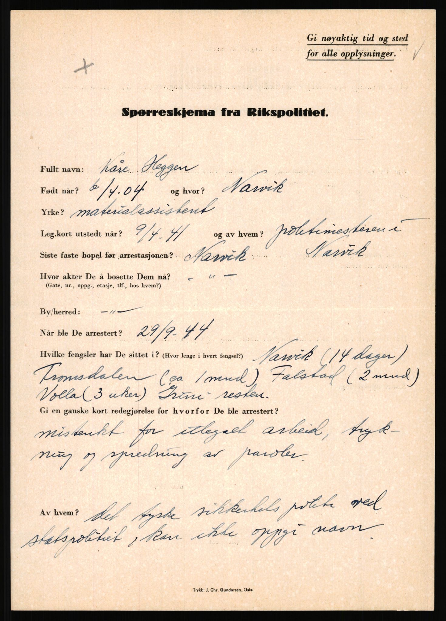 Rikspolitisjefen, AV/RA-S-1560/L/L0006: Hansen, Adolf Boye - Hemstad, Gunnar, 1940-1945, s. 939