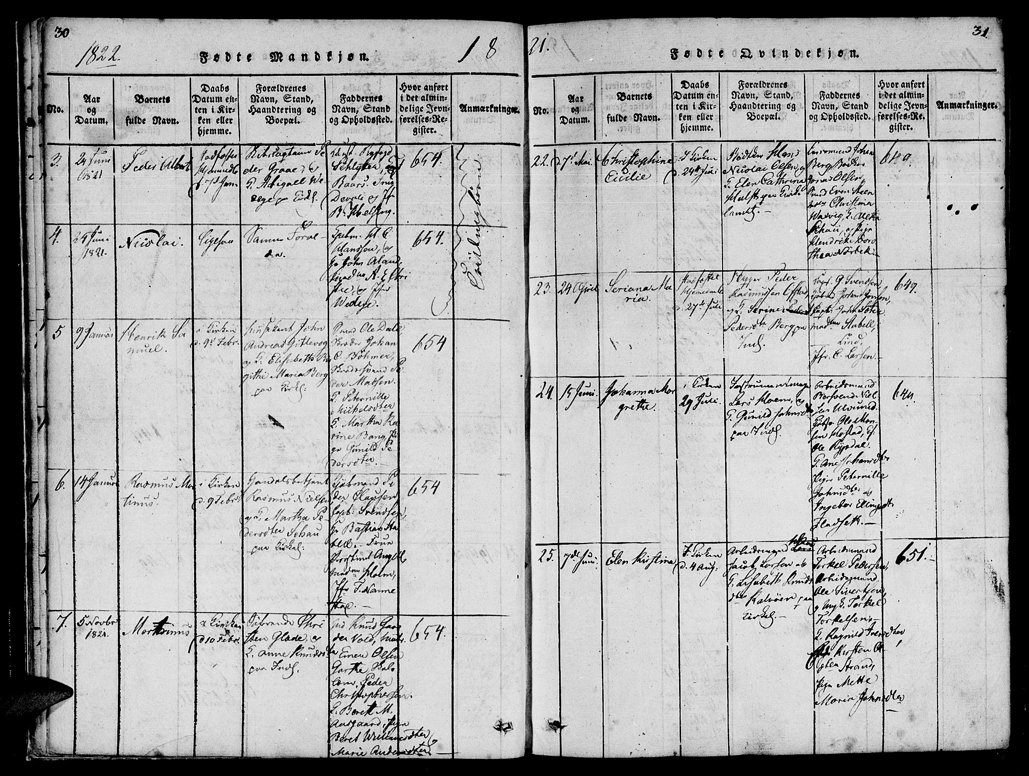 Ministerialprotokoller, klokkerbøker og fødselsregistre - Møre og Romsdal, AV/SAT-A-1454/572/L0842: Ministerialbok nr. 572A05, 1819-1832, s. 30-31