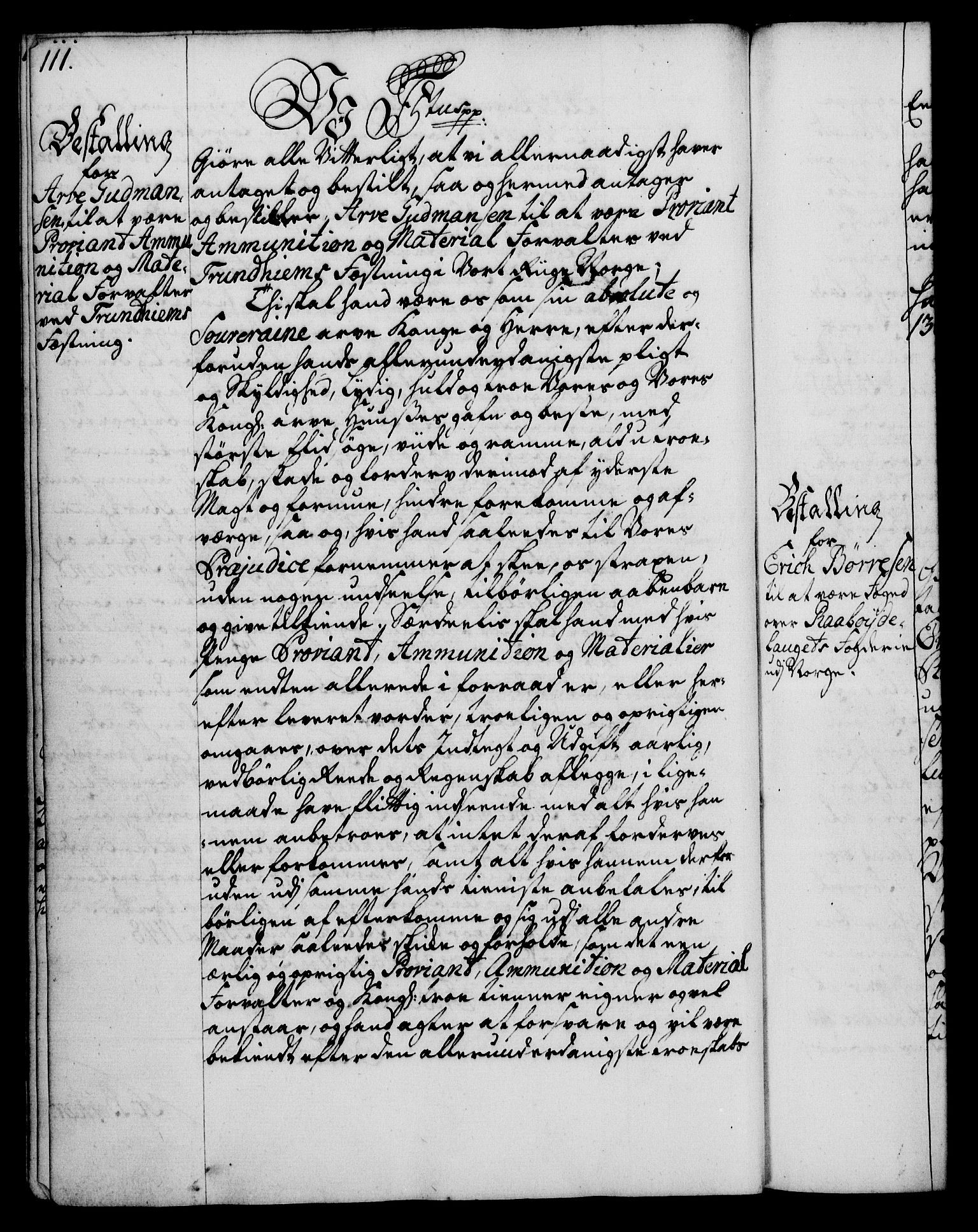 Rentekammeret, Kammerkanselliet, RA/EA-3111/G/Gg/Gge/L0003: Norsk bestallingsprotokoll med register (merket RK 53.27), 1745-1761, s. 111