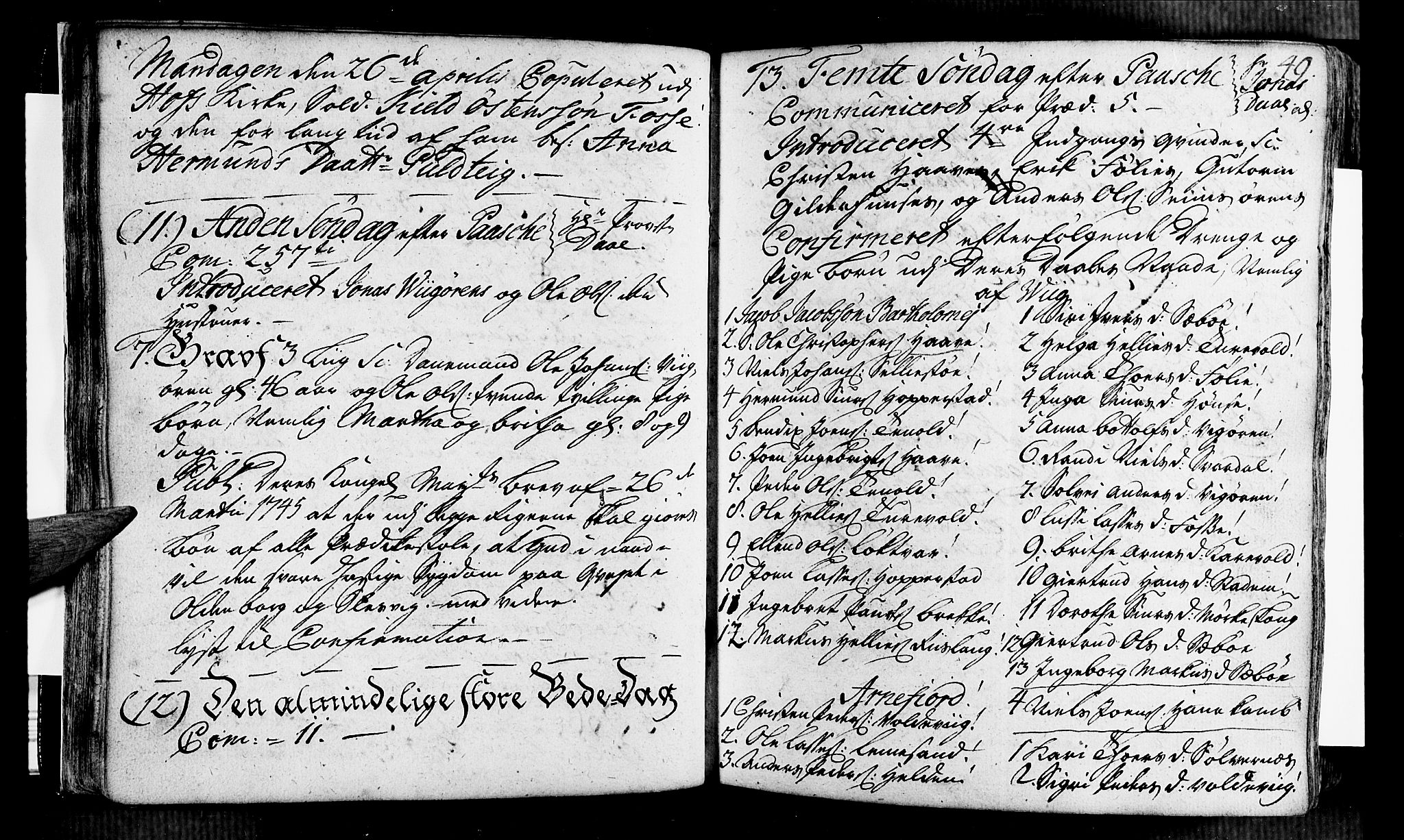 Vik sokneprestembete, SAB/A-81501: Ministerialbok nr. A 2 /1, 1740-1757, s. 49