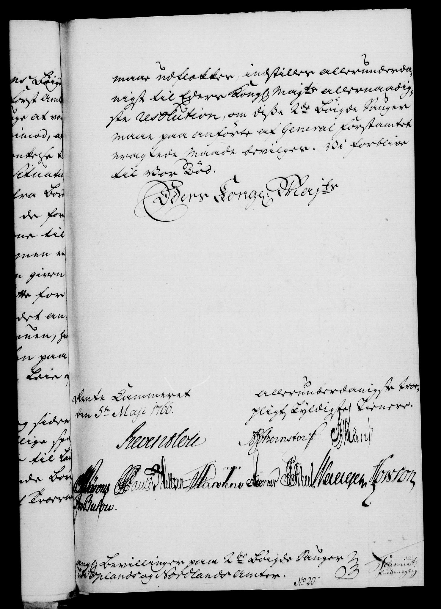 Rentekammeret, Kammerkanselliet, RA/EA-3111/G/Gf/Gfa/L0048: Norsk relasjons- og resolusjonsprotokoll (merket RK 52.48), 1766, s. 186