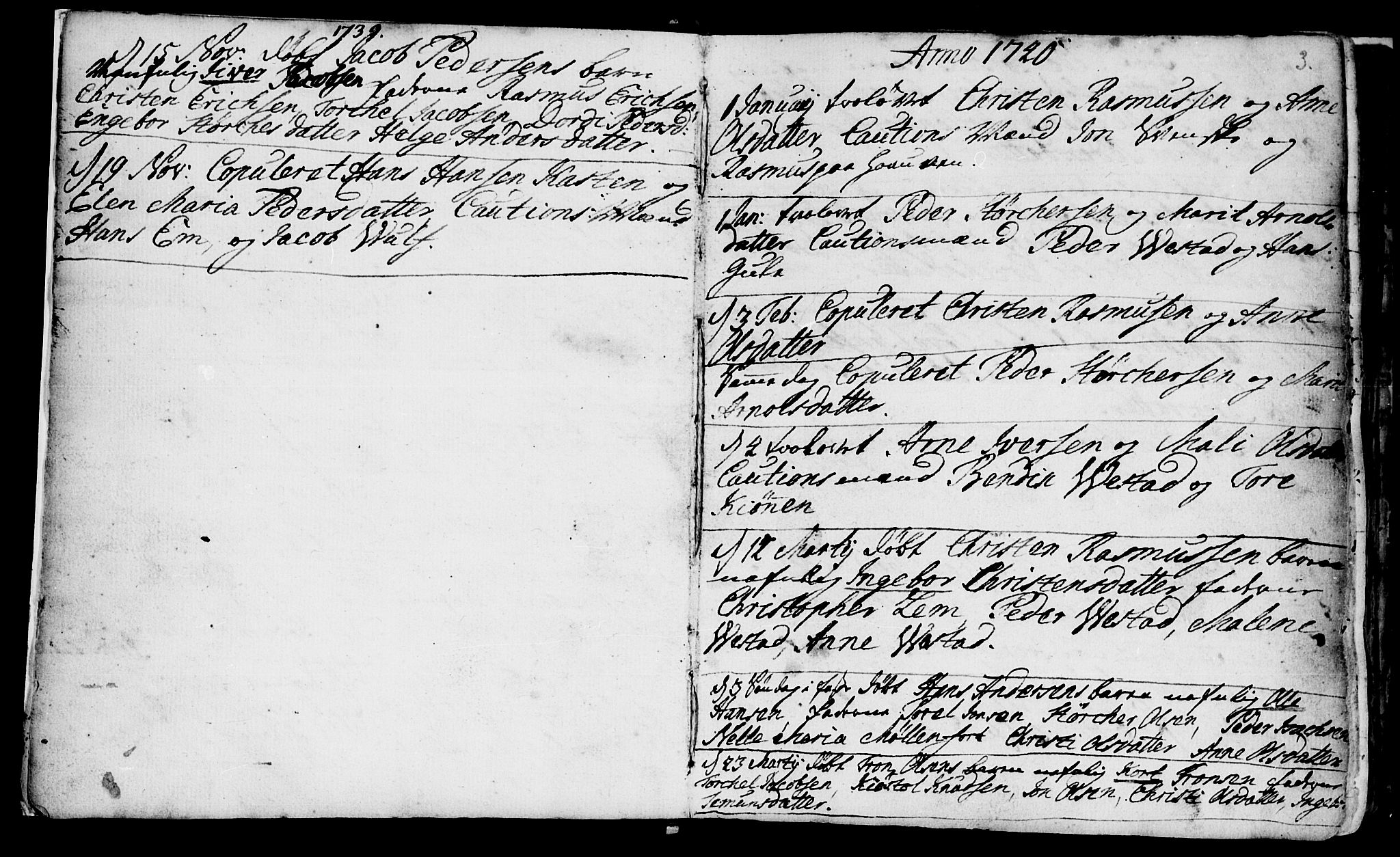 Ministerialprotokoller, klokkerbøker og fødselsregistre - Møre og Romsdal, AV/SAT-A-1454/566/L0760: Ministerialbok nr. 566A01, 1739-1766, s. 3