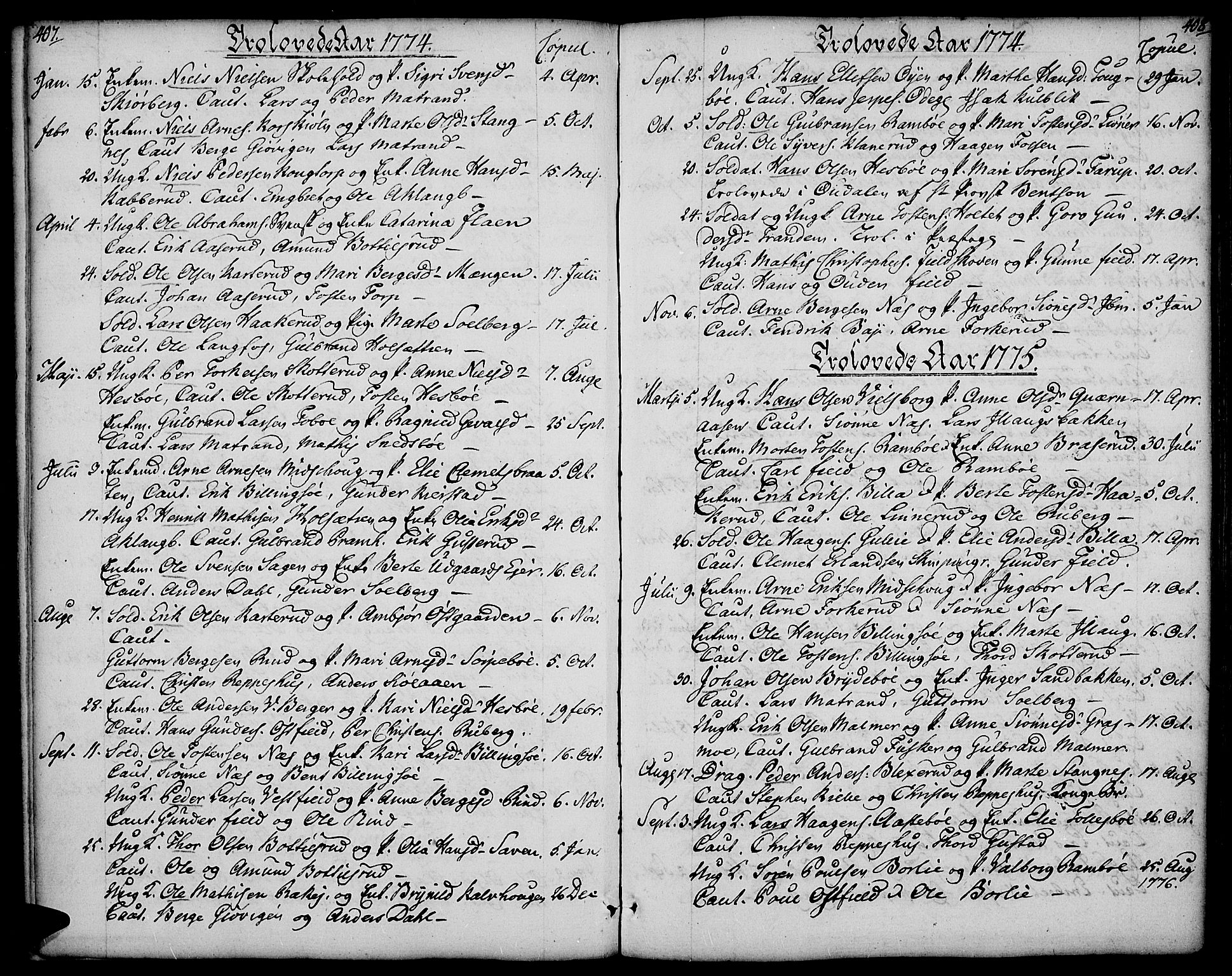 Vinger prestekontor, AV/SAH-PREST-024/H/Ha/Haa/L0004: Ministerialbok nr. 4, 1766-1813, s. 407-408