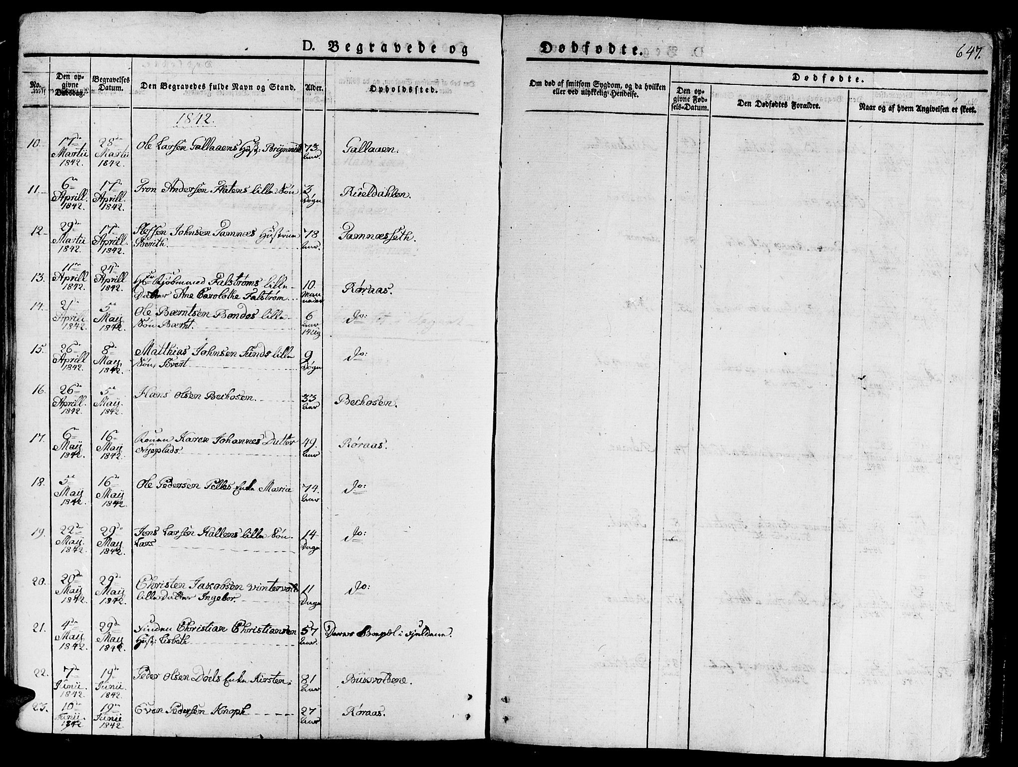 Ministerialprotokoller, klokkerbøker og fødselsregistre - Sør-Trøndelag, AV/SAT-A-1456/681/L0930: Ministerialbok nr. 681A08, 1829-1844, s. 647