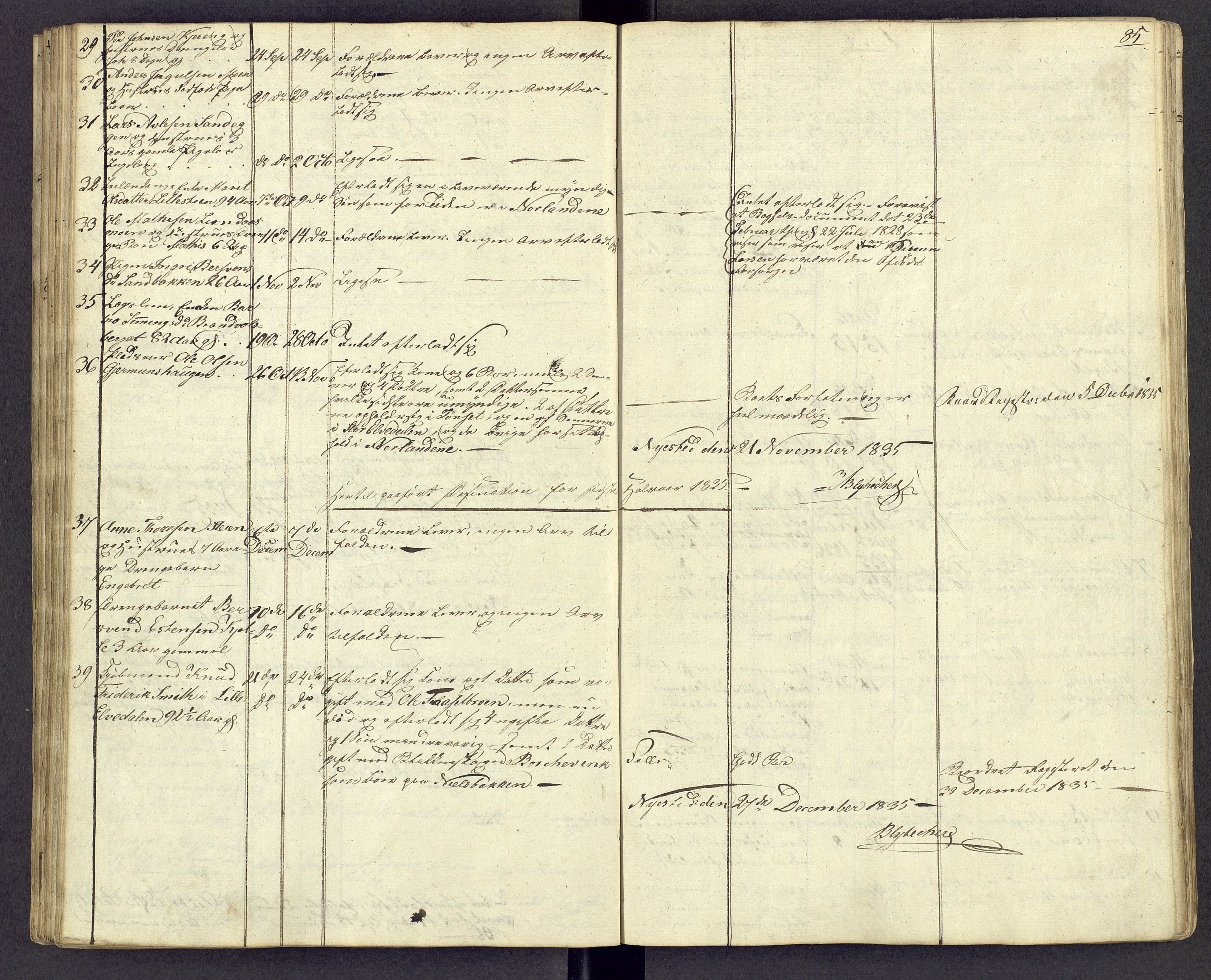 Østerdalen sorenskriveri, AV/SAH-TING-032/J/Jd/L0004: Dødsfallsjournal, 1834-1843, s. 85