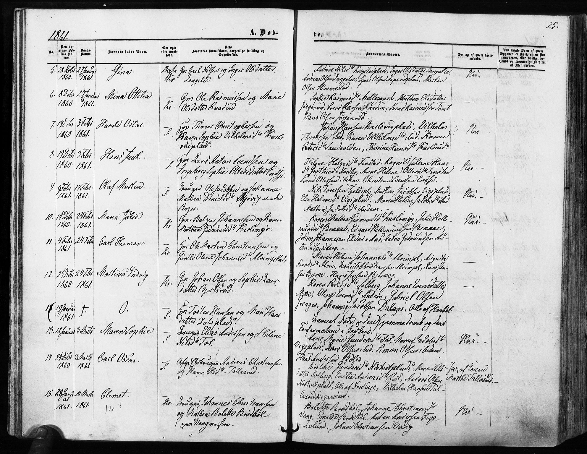 Kråkstad prestekontor Kirkebøker, AV/SAO-A-10125a/F/Fa/L0007: Ministerialbok nr. I 7, 1858-1870, s. 25