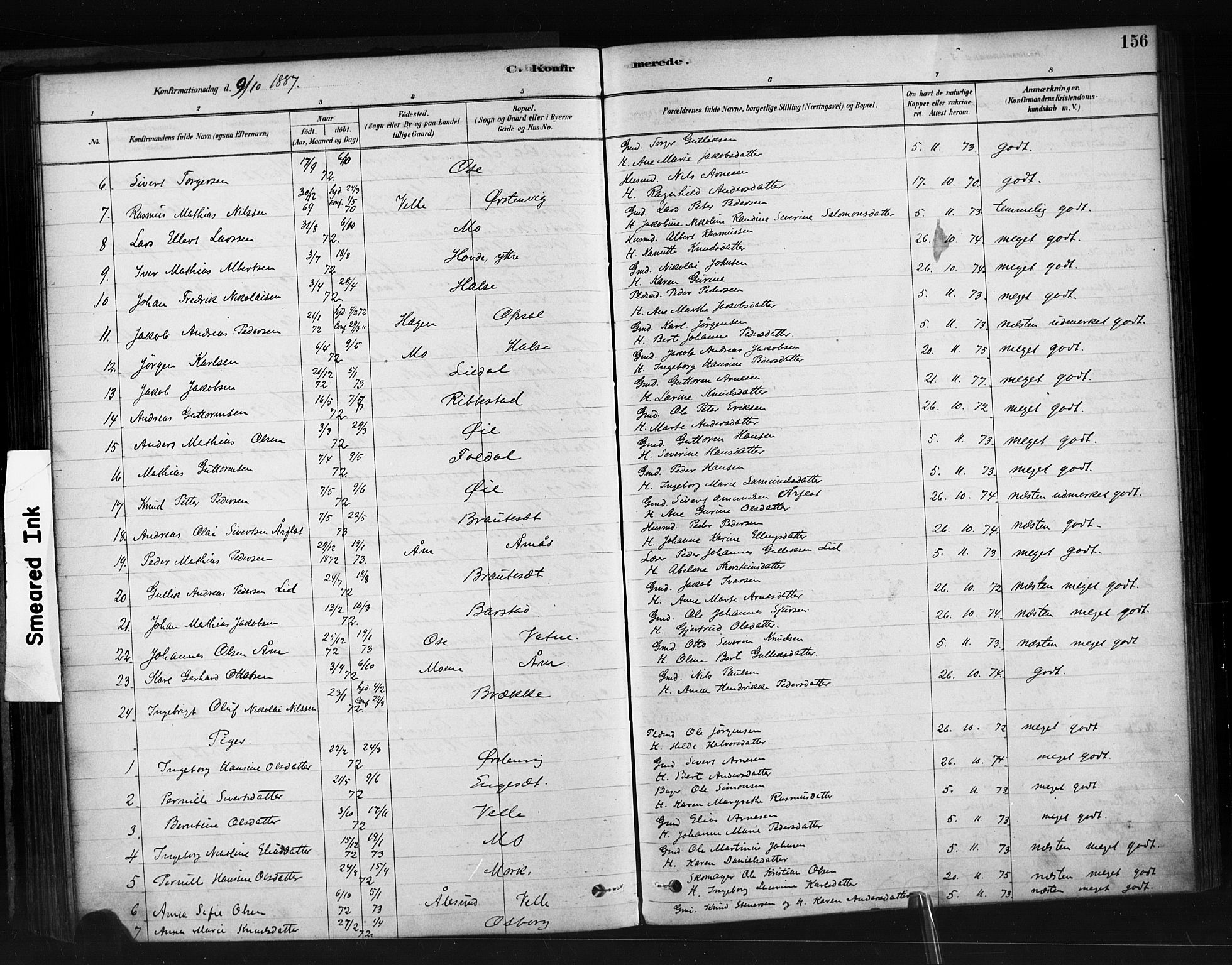 Ministerialprotokoller, klokkerbøker og fødselsregistre - Møre og Romsdal, SAT/A-1454/513/L0176: Ministerialbok nr. 513A03, 1877-1889, s. 156