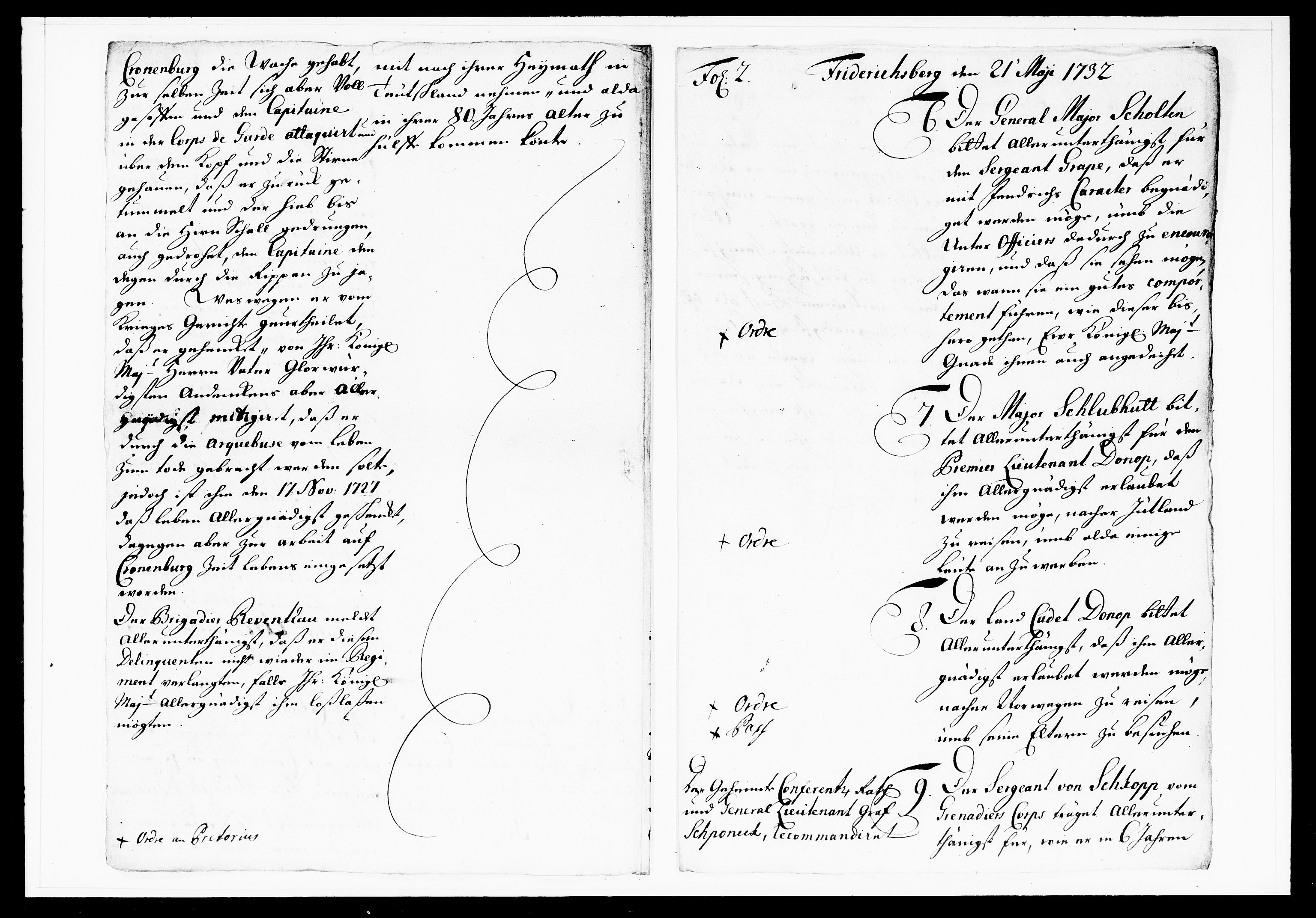 Krigskollegiet, Krigskancelliet, DRA/A-0006/-/1103-1107: Refererede sager, 1732, s. 135