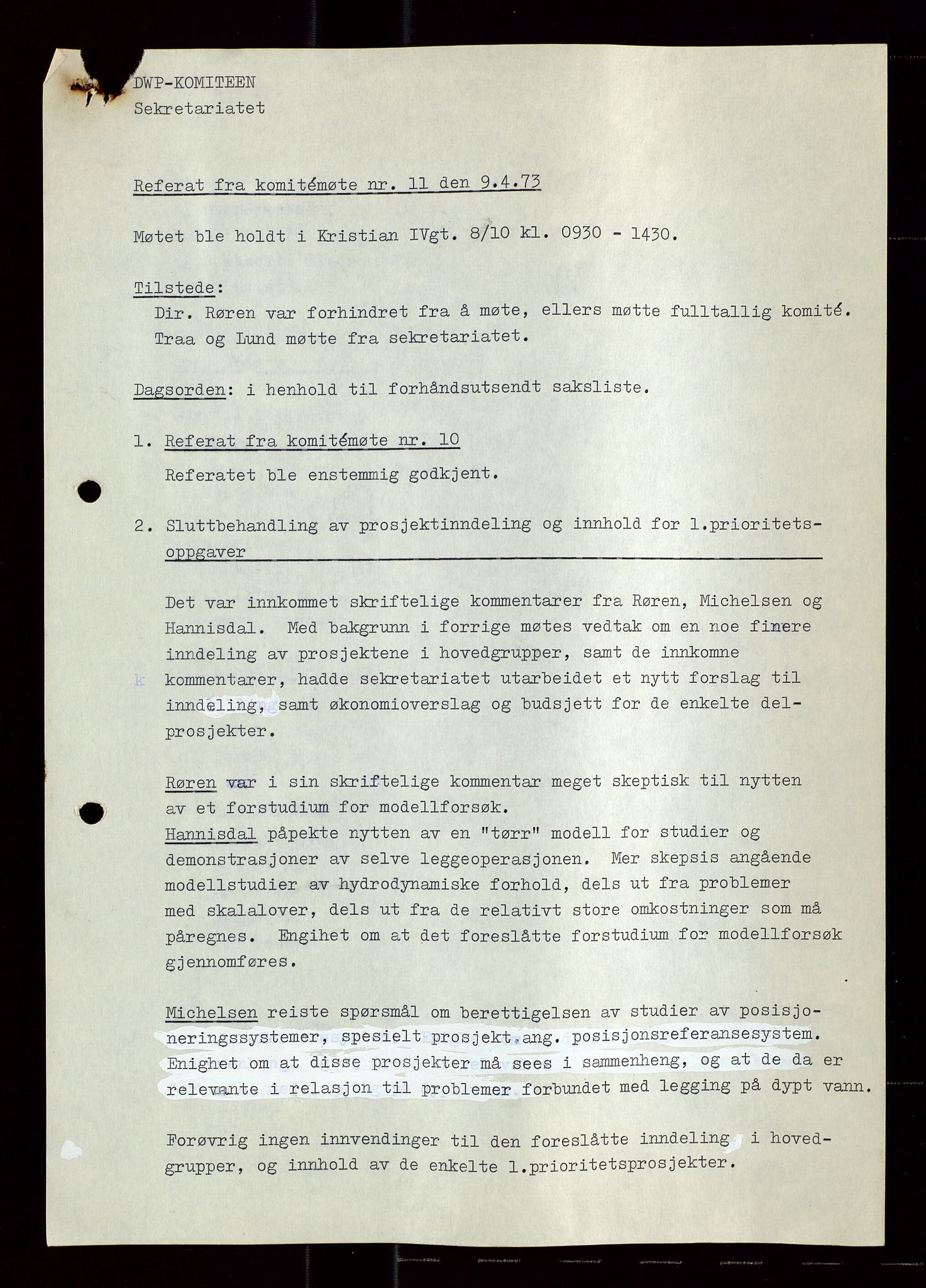 Industridepartementet, Oljekontoret, AV/SAST-A-101348/Di/L0004: DWP, møter, komite`møter, 761 forskning/teknologi, 1972-1975, s. 153