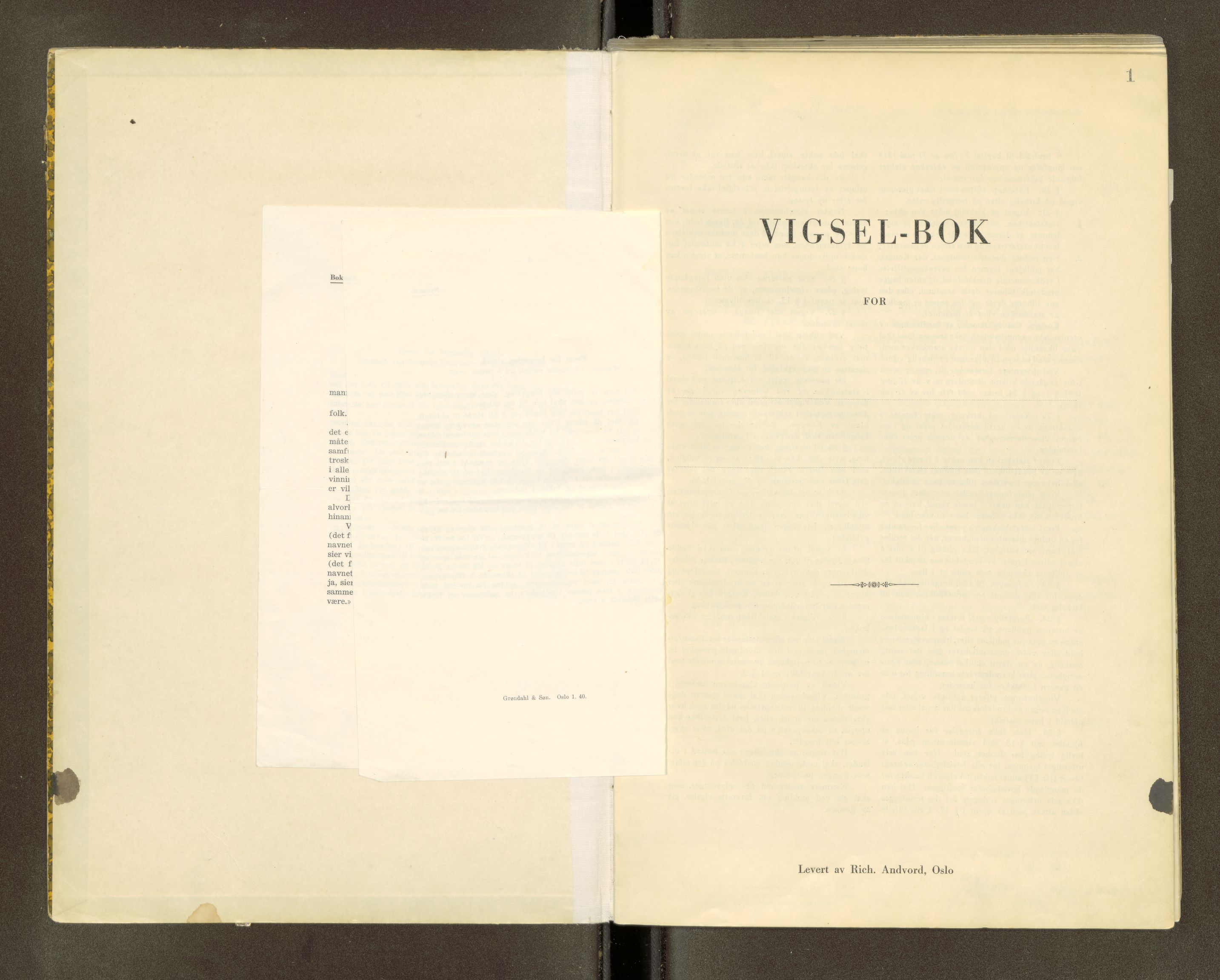 Søndre Helgeland sorenskriveri, AV/SAT-A-4575/1/6/6D/L0003: Vigselsprotokoll, 1943-1951, s. 1