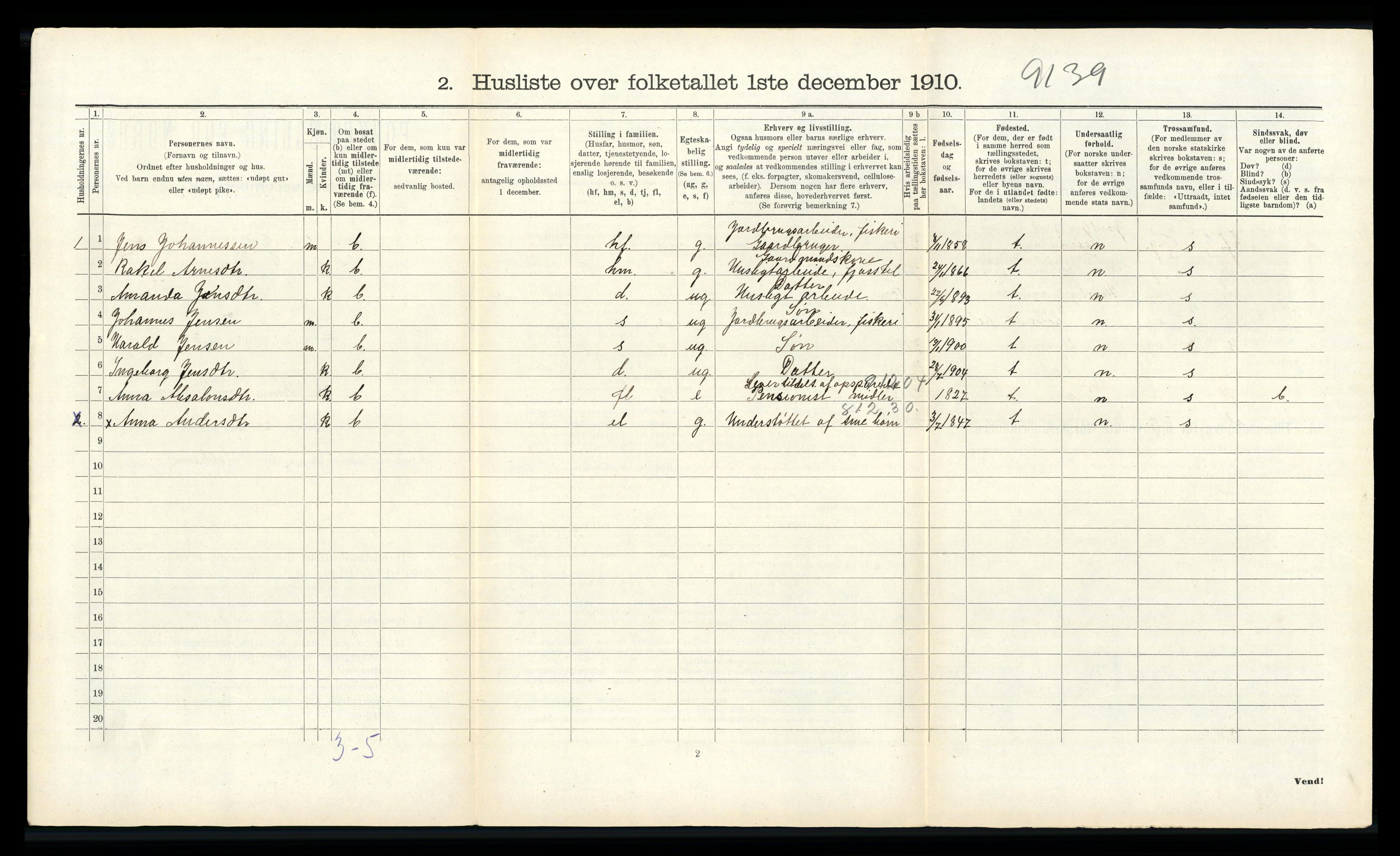 RA, Folketelling 1910 for 1437 Kinn herred, 1910, s. 283