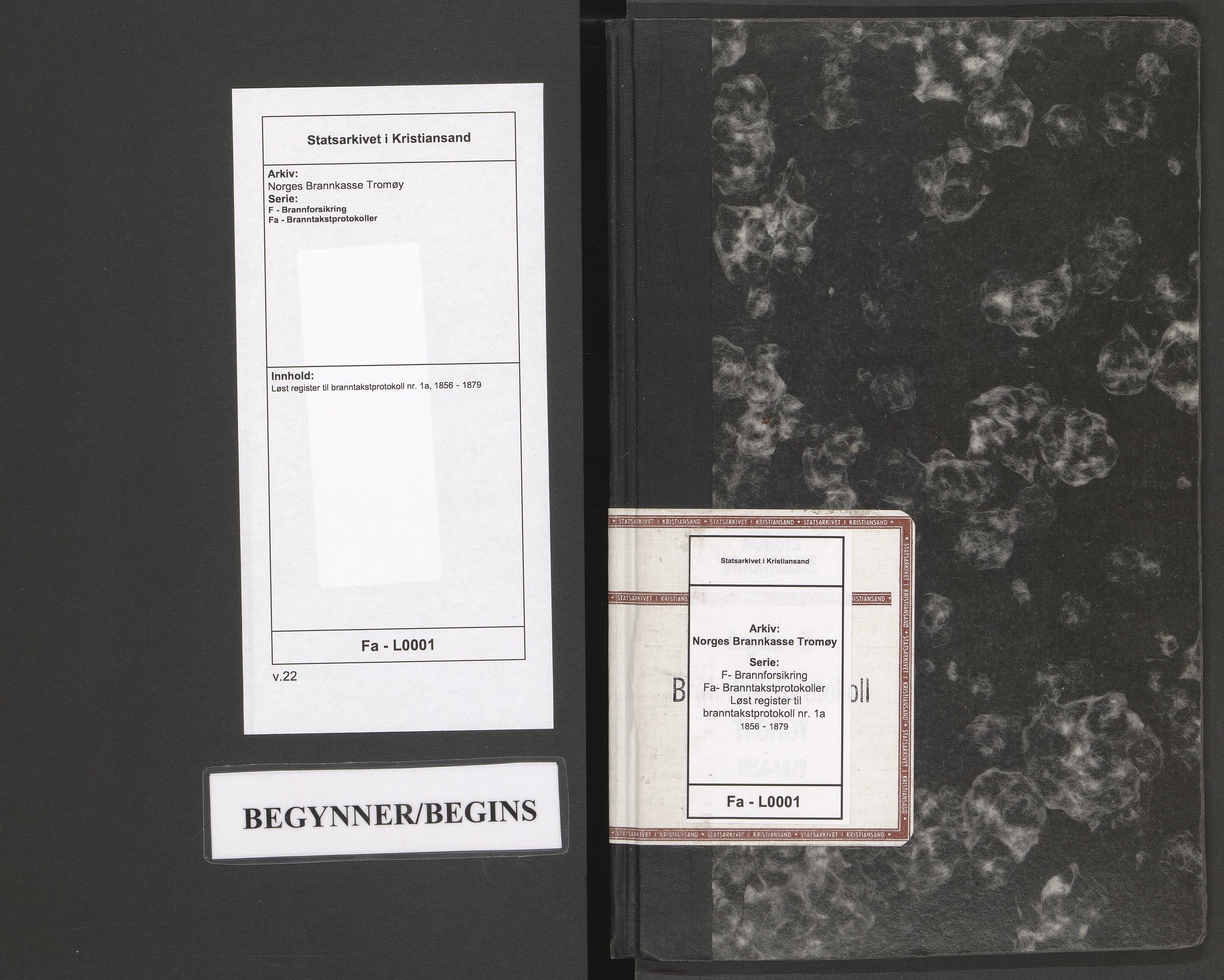 Norges Brannkasse Tromøy, SAK/2241-0049/F/Fa/L0001: Løst register til branntakstprotokoll nr. 1a, 1856-1879