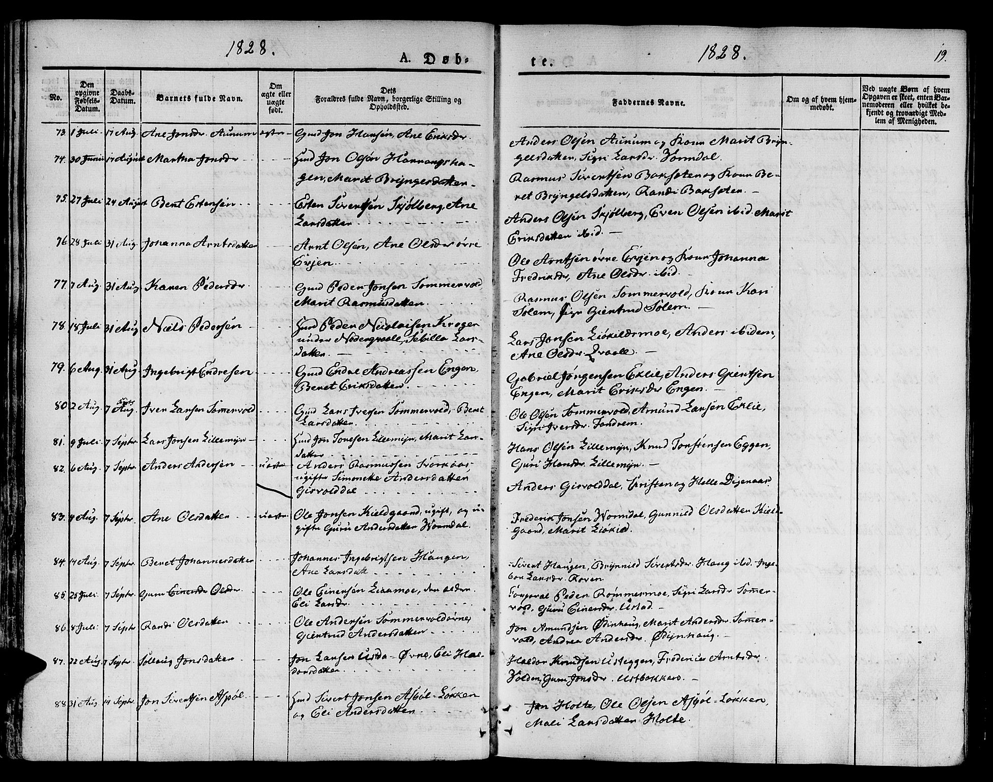 Ministerialprotokoller, klokkerbøker og fødselsregistre - Sør-Trøndelag, SAT/A-1456/668/L0804: Ministerialbok nr. 668A04, 1826-1839, s. 19