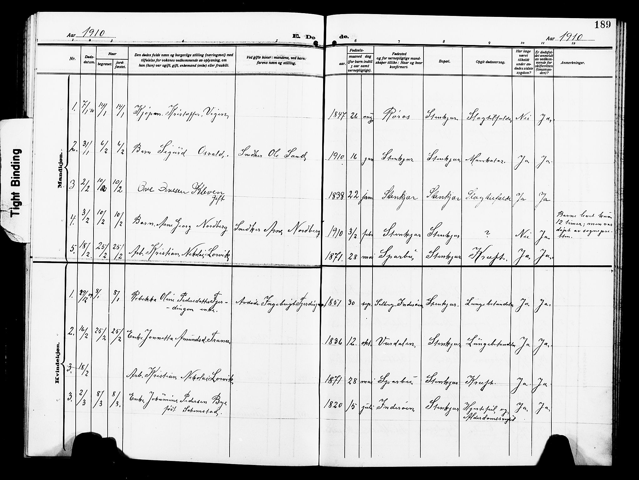 Ministerialprotokoller, klokkerbøker og fødselsregistre - Nord-Trøndelag, SAT/A-1458/739/L0376: Klokkerbok nr. 739C04, 1908-1917, s. 189