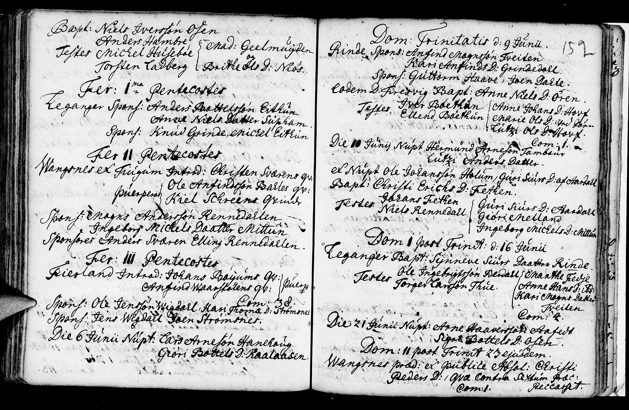 Leikanger sokneprestembete, SAB/A-81001: Ministerialbok nr. A 2, 1735-1756, s. 152