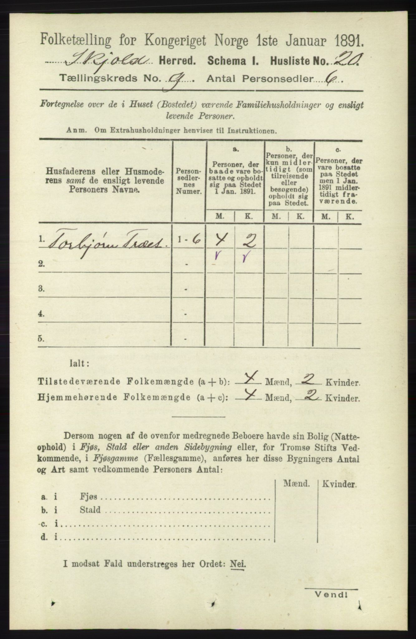 RA, Folketelling 1891 for 1154 Skjold herred, 1891, s. 1766