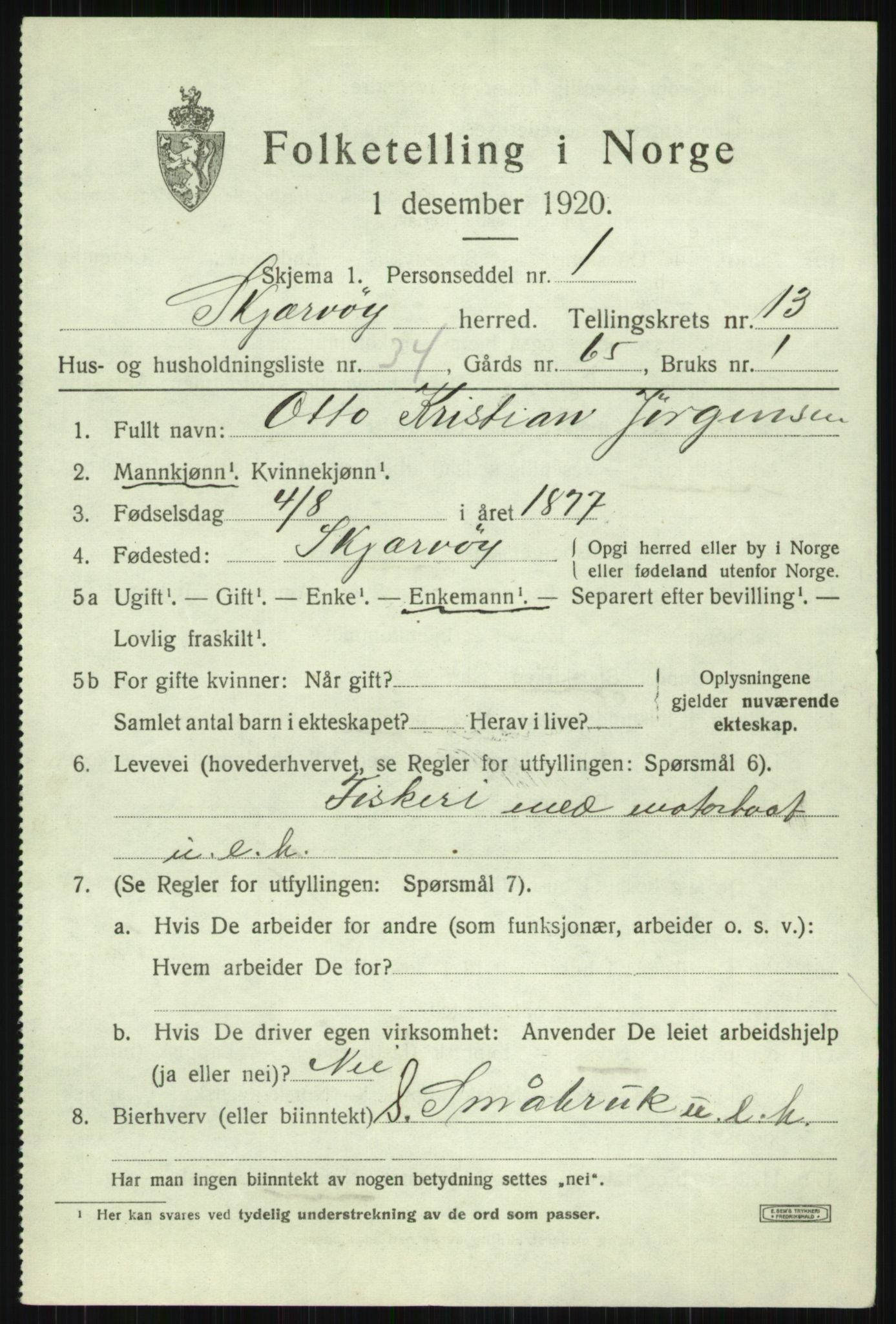 SATØ, Folketelling 1920 for 1941 Skjervøy herred, 1920, s. 6813