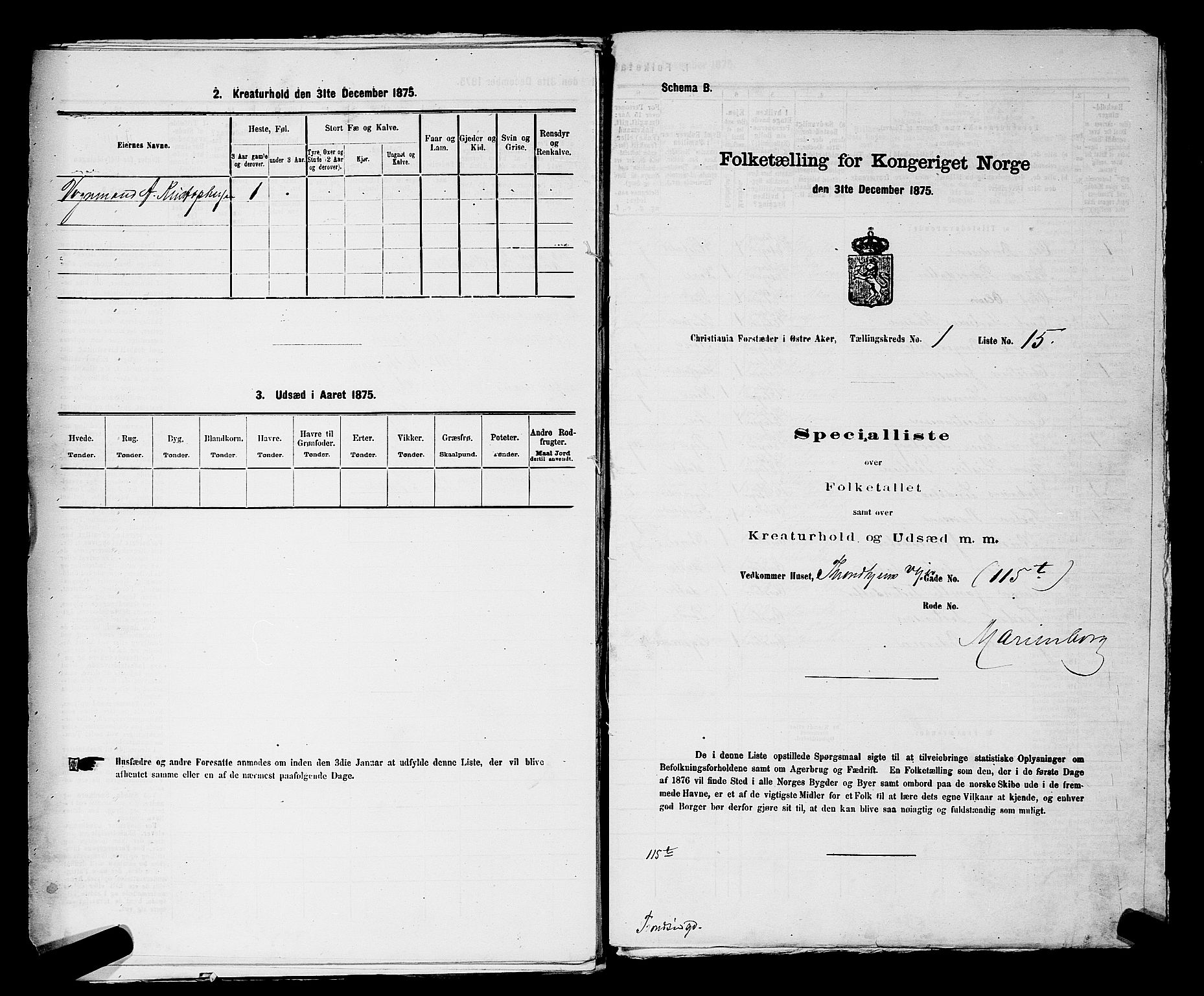 RA, Folketelling 1875 for 0218bP Østre Aker prestegjeld, 1875, s. 209