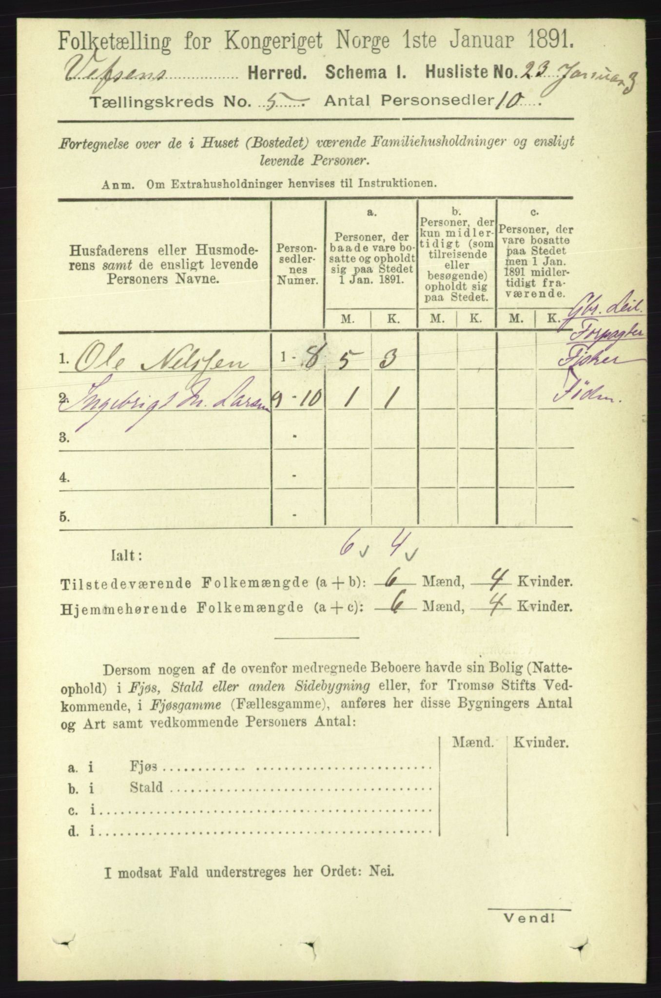 RA, Folketelling 1891 for 1824 Vefsn herred, 1891, s. 2024