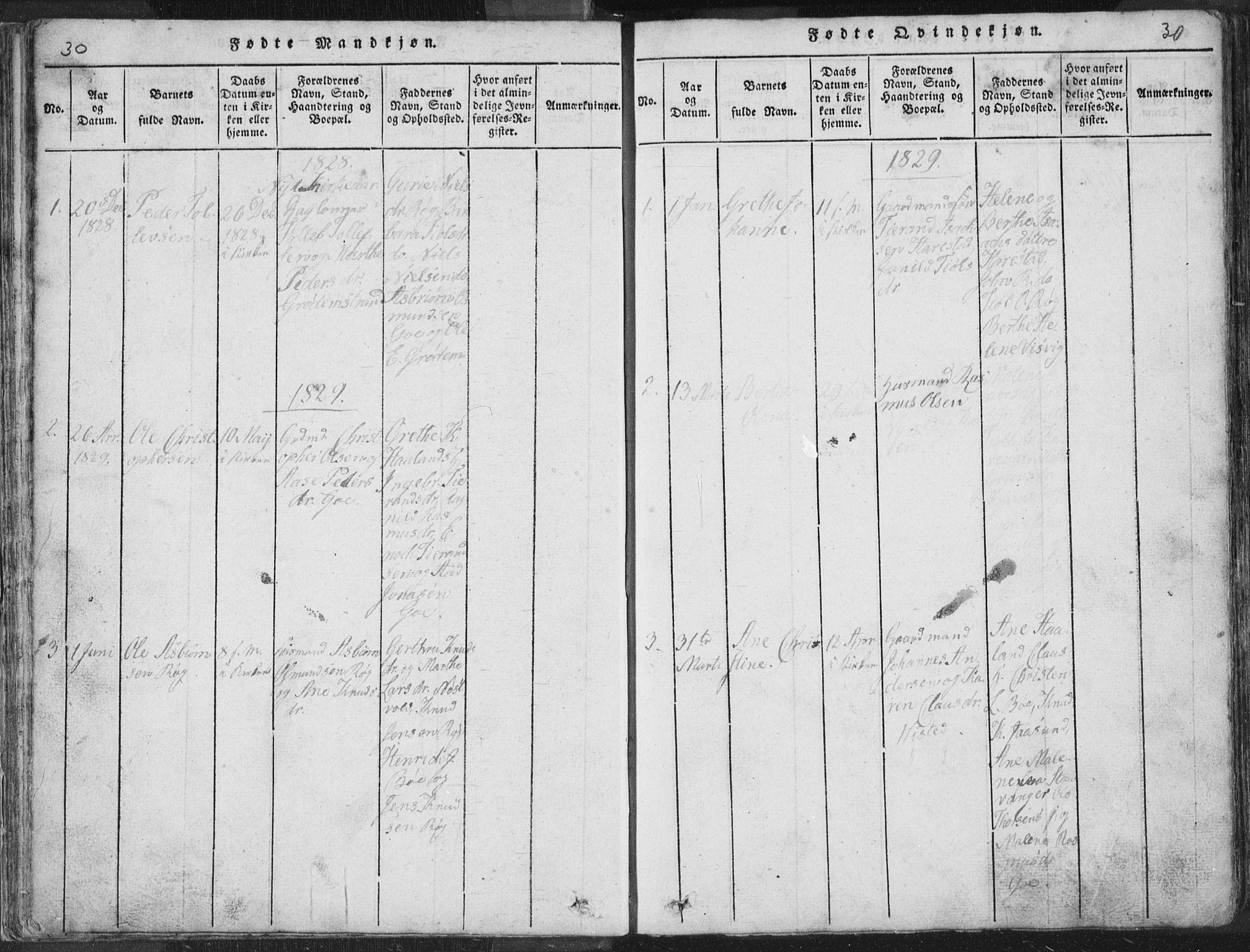 Hetland sokneprestkontor, SAST/A-101826/30/30BA/L0001: Ministerialbok nr. A 1, 1816-1856, s. 30