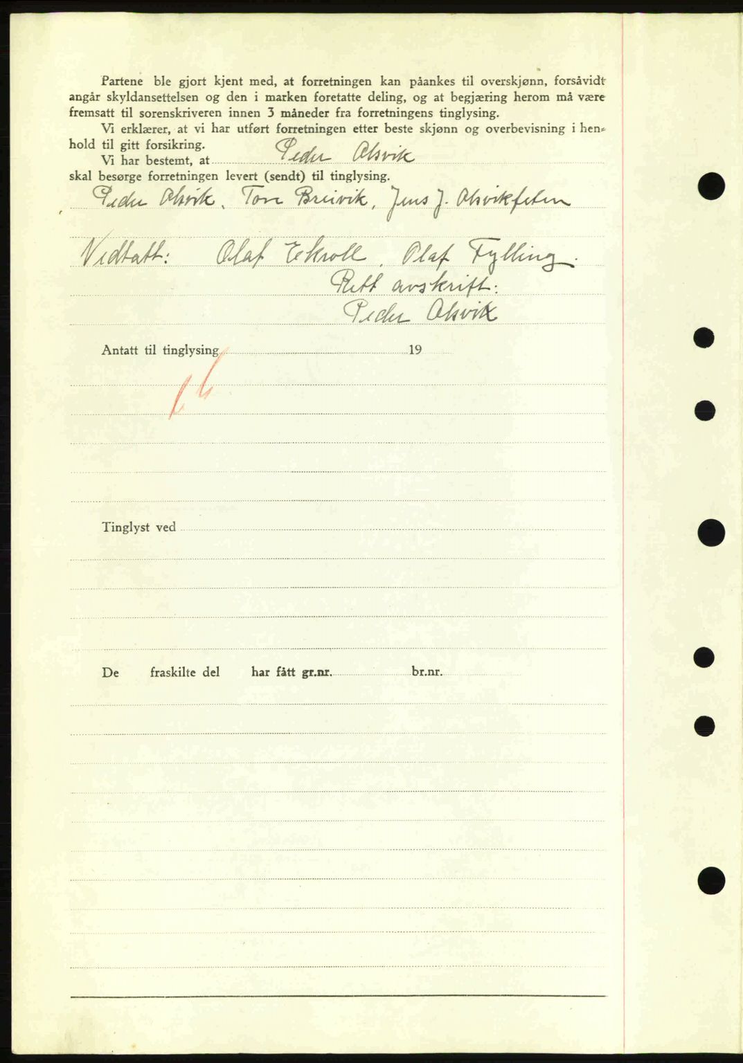 Nordre Sunnmøre sorenskriveri, AV/SAT-A-0006/1/2/2C/2Ca: Pantebok nr. A13, 1942-1942, Dagboknr: 1002/1942