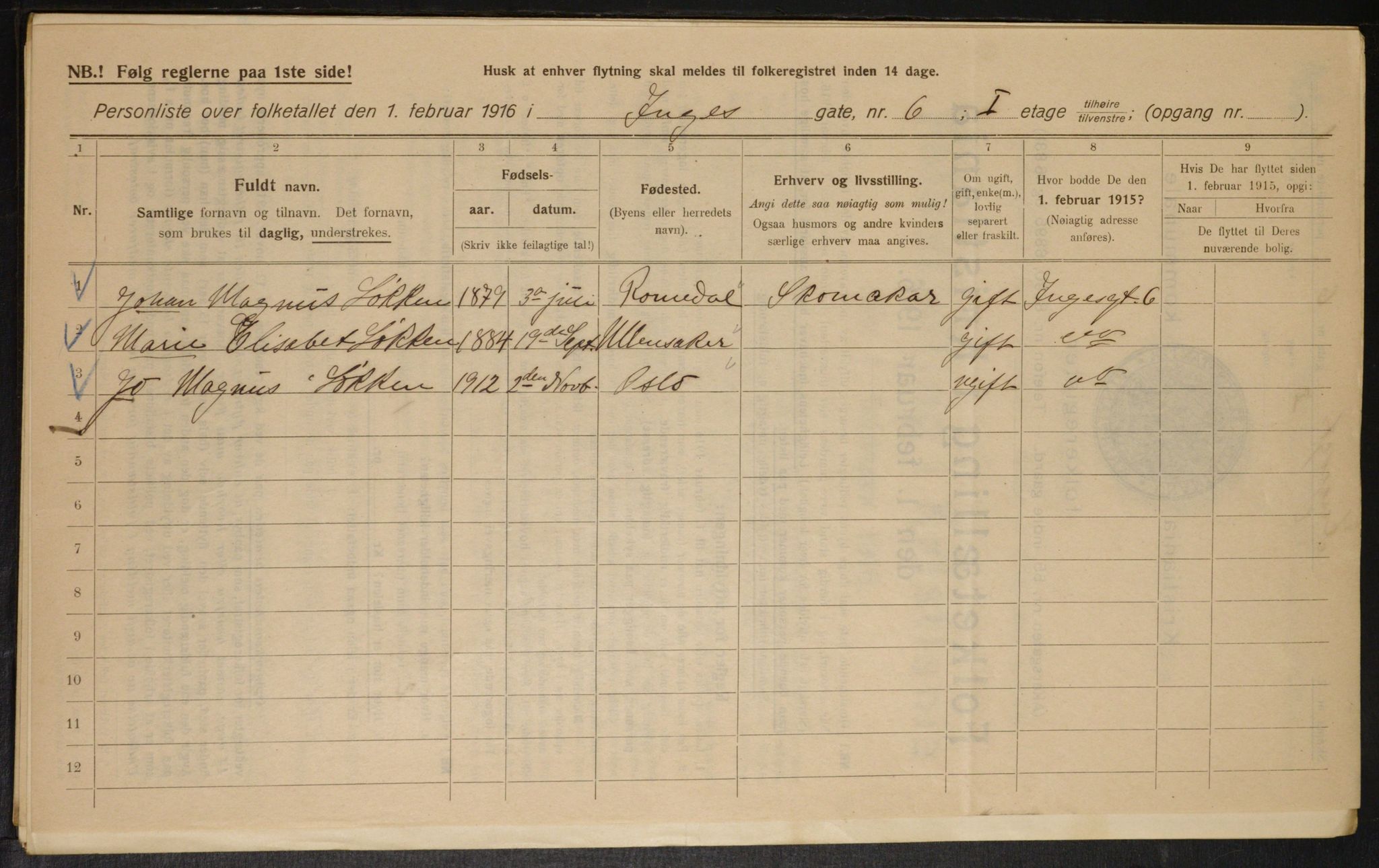 OBA, Kommunal folketelling 1.2.1916 for Kristiania, 1916, s. 44866