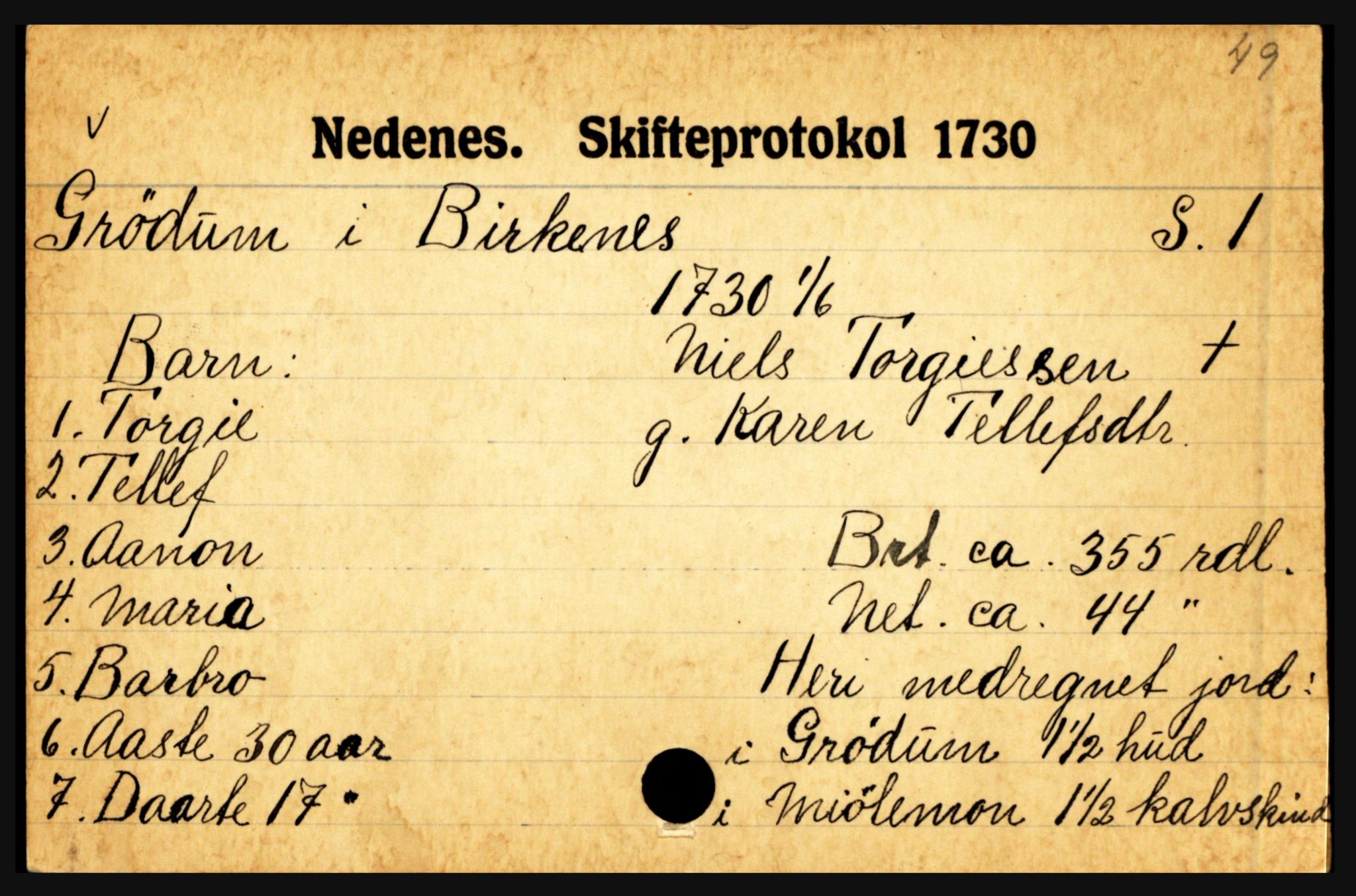Nedenes sorenskriveri før 1824, SAK/1221-0007/H, s. 10181