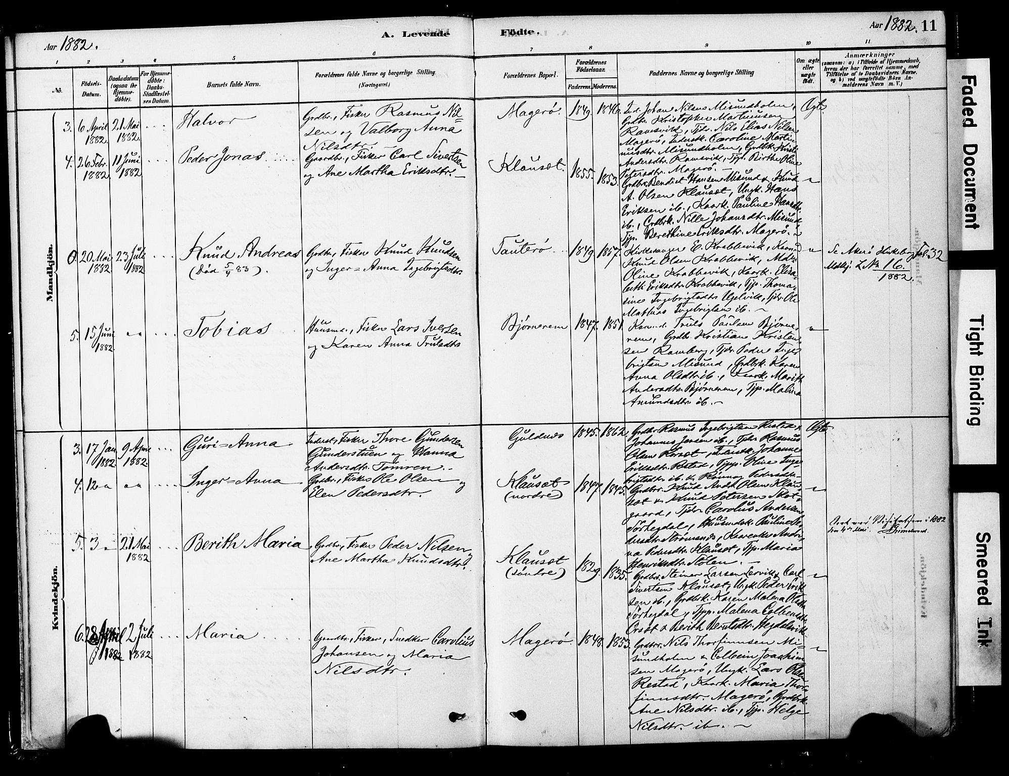 Ministerialprotokoller, klokkerbøker og fødselsregistre - Møre og Romsdal, AV/SAT-A-1454/563/L0736: Ministerialbok nr. 563A01, 1878-1903, s. 11