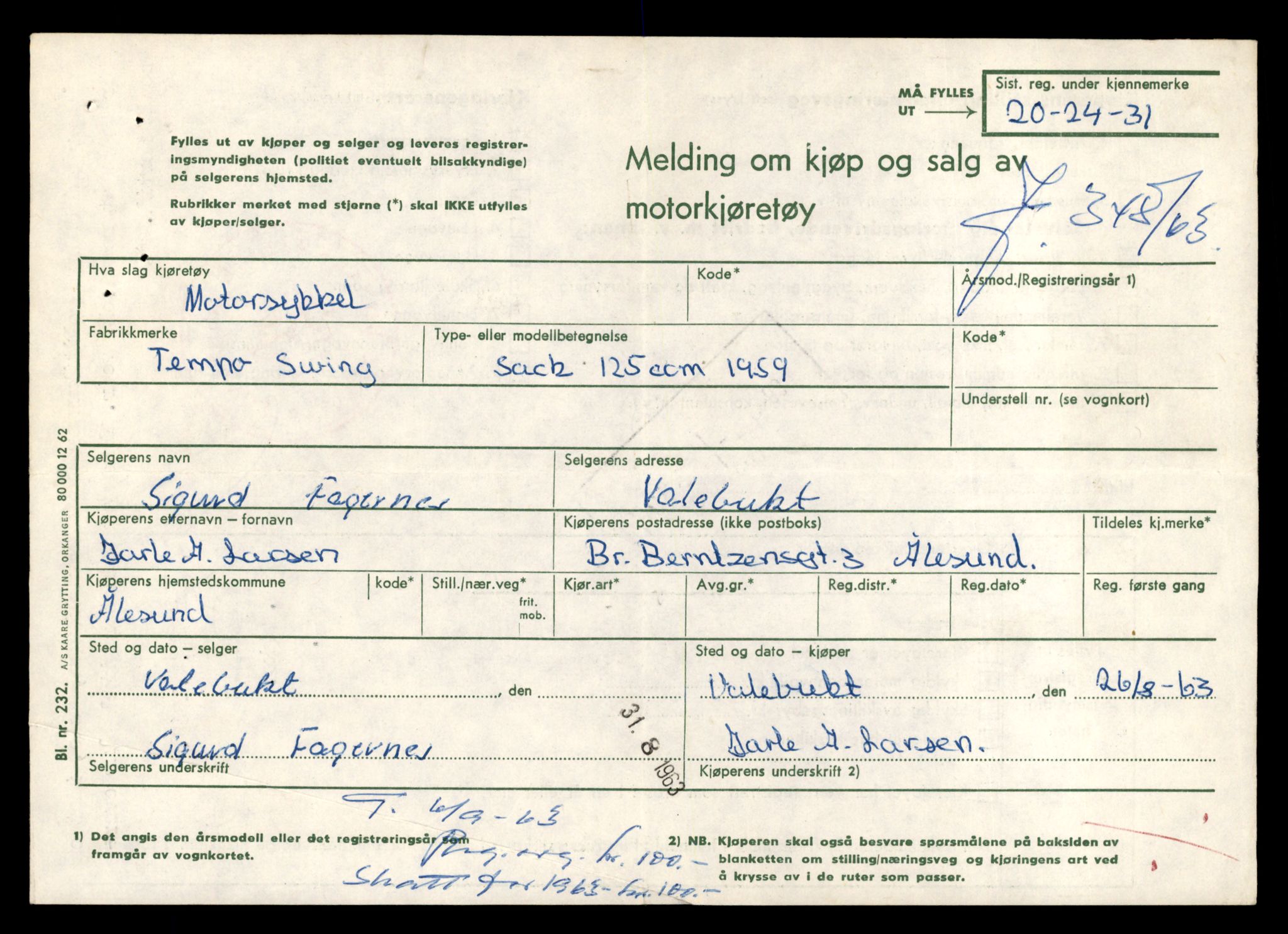 Møre og Romsdal vegkontor - Ålesund trafikkstasjon, AV/SAT-A-4099/F/Fe/L0042: Registreringskort for kjøretøy T 13906 - T 14079, 1927-1998, s. 995