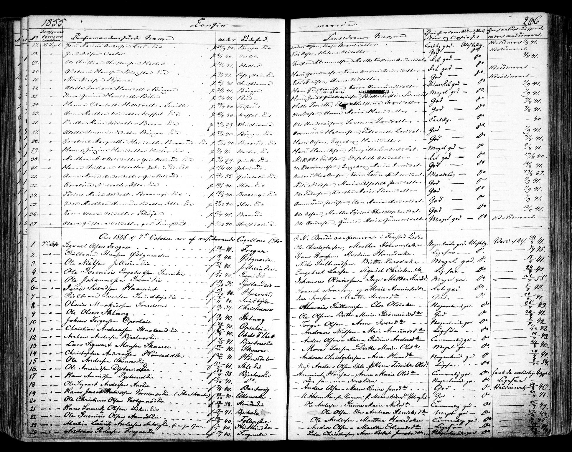 Nes prestekontor Kirkebøker, AV/SAO-A-10410/F/Fa/L0007: Ministerialbok nr. I 7, 1846-1858, s. 206