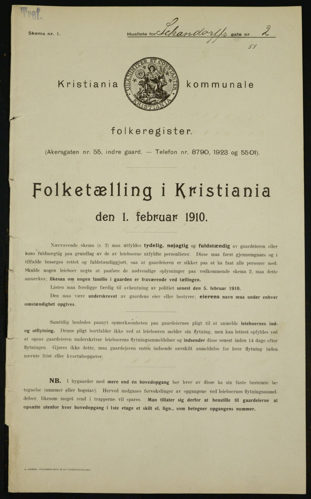 OBA, Kommunal folketelling 1.2.1910 for Kristiania, 1910, s. 85495