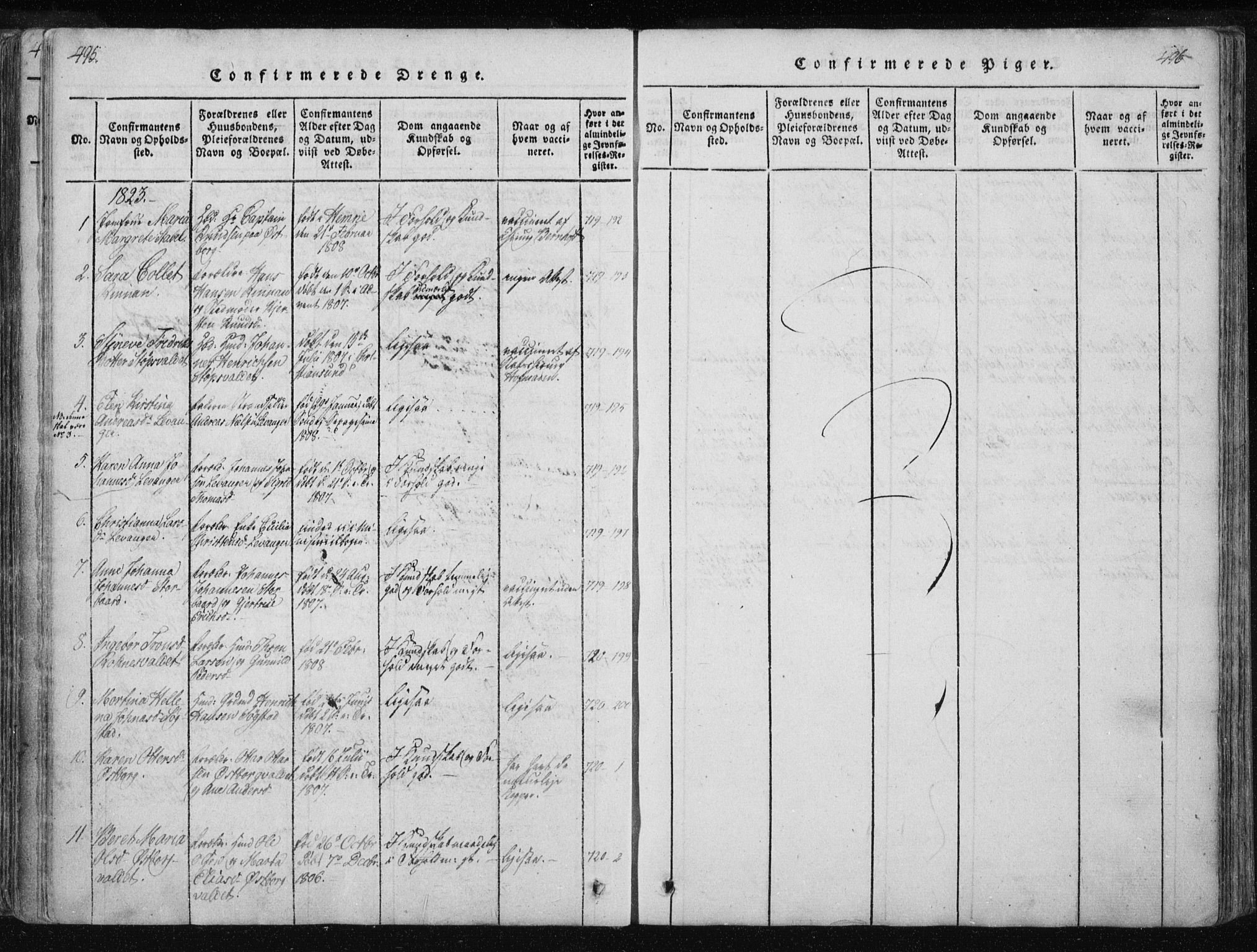 Ministerialprotokoller, klokkerbøker og fødselsregistre - Nord-Trøndelag, SAT/A-1458/717/L0148: Ministerialbok nr. 717A04 /2, 1816-1825, s. 495-496