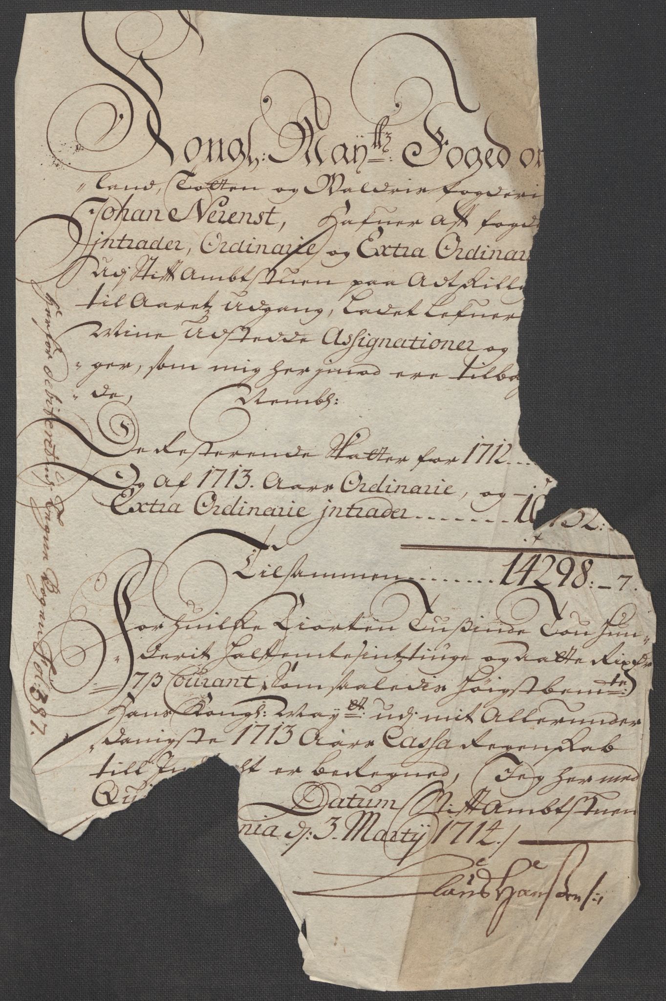 Rentekammeret inntil 1814, Reviderte regnskaper, Fogderegnskap, RA/EA-4092/R18/L1311: Fogderegnskap Hadeland, Toten og Valdres, 1713, s. 305