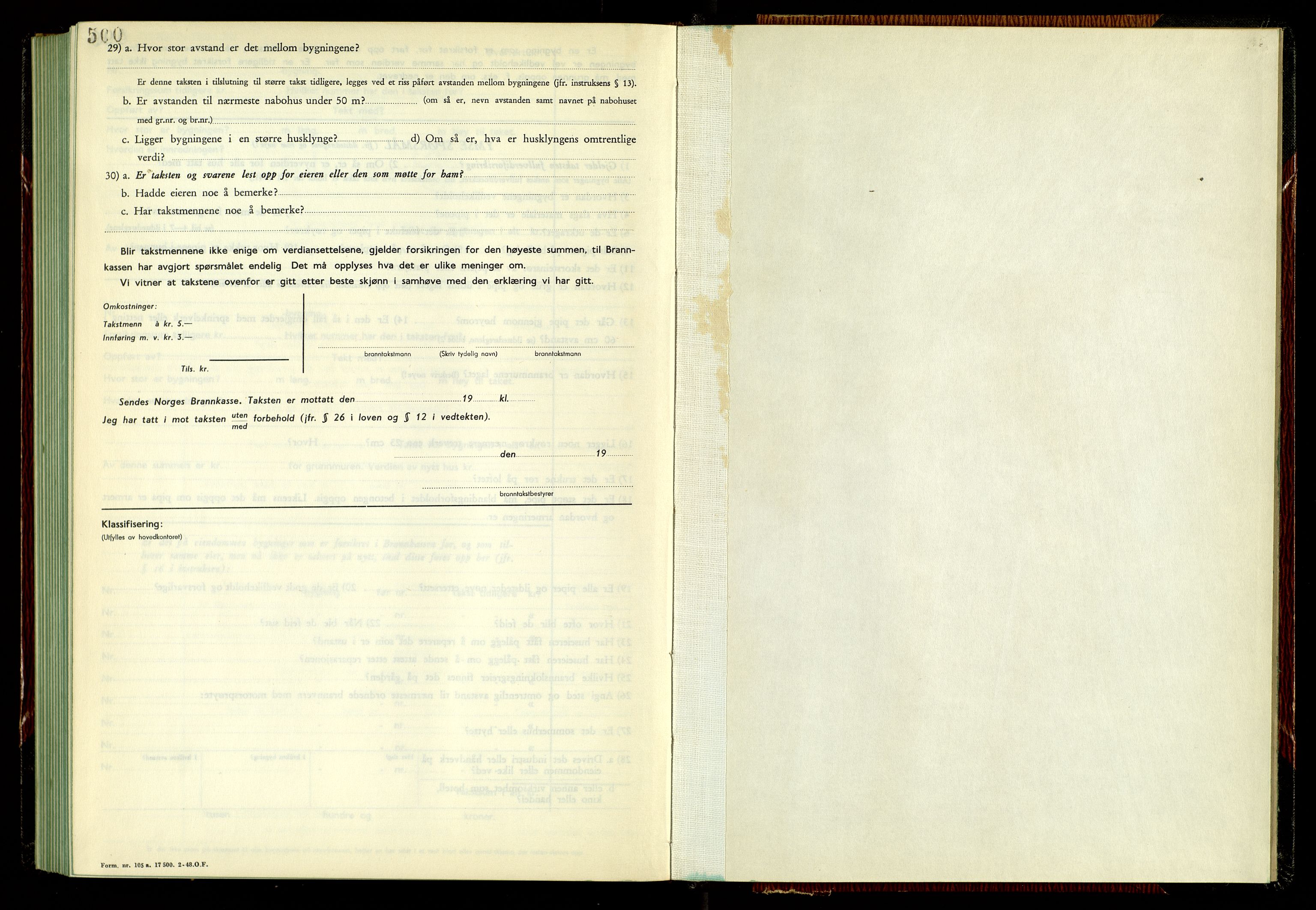 Norges Brannkasse, Romedal, SAH/NBRANR-008/F/L0005: Branntakstprotokoll, 1950-1953, s. 500