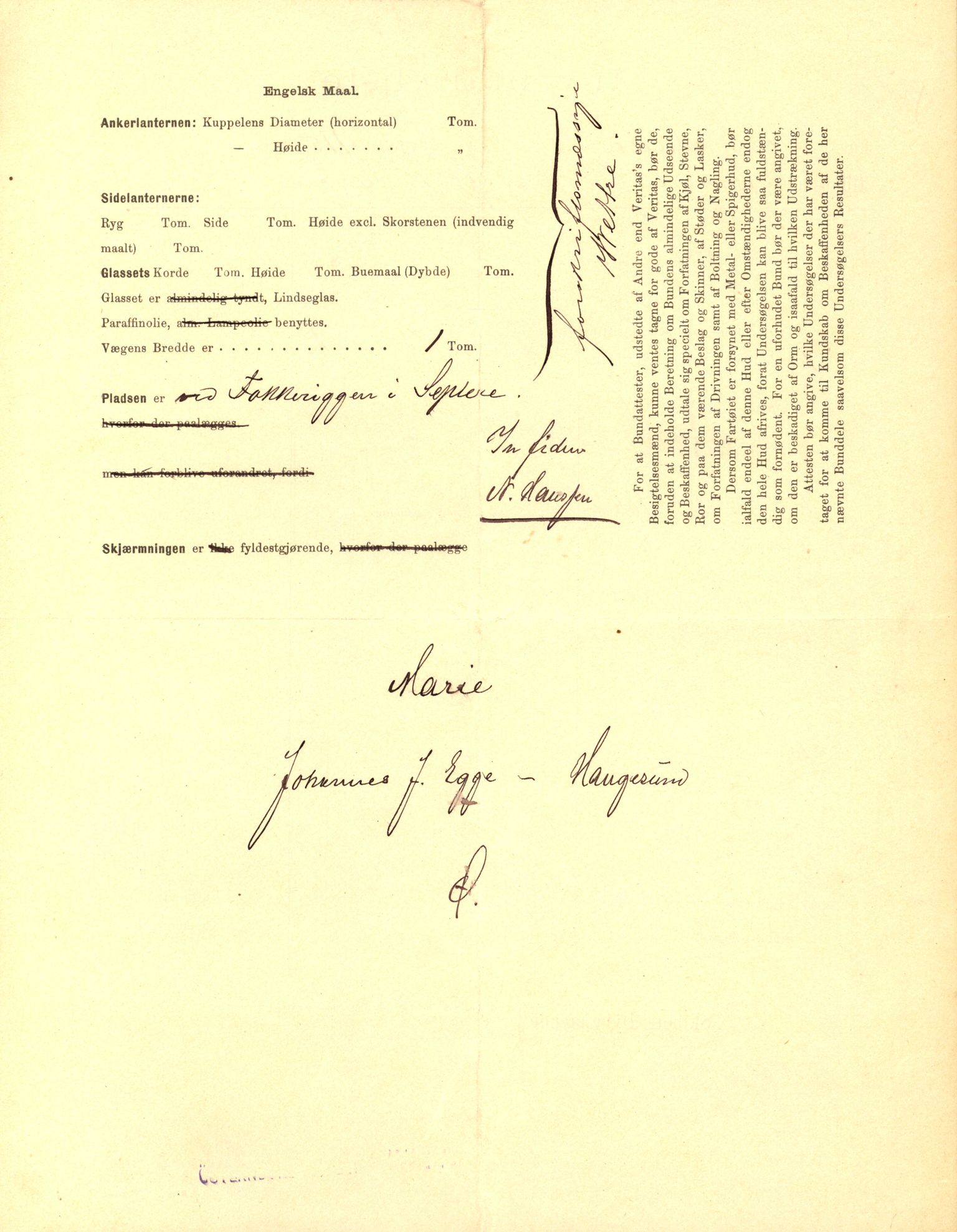 Pa 63 - Østlandske skibsassuranceforening, VEMU/A-1079/G/Ga/L0022/0008: Havaridokumenter / Magna av Haugesund, Marie, Mars, Mary, Mizpa, 1888, s. 8