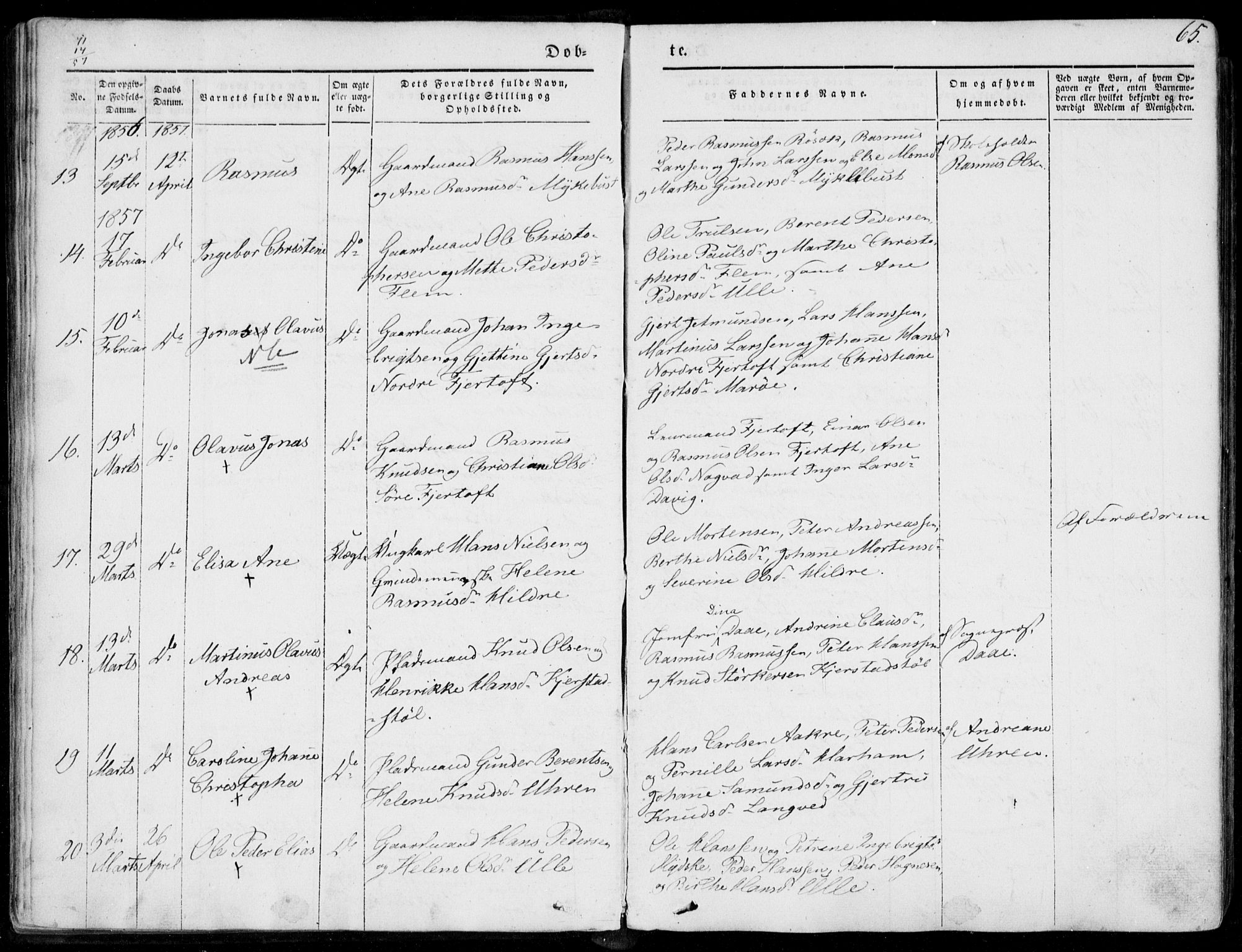 Ministerialprotokoller, klokkerbøker og fødselsregistre - Møre og Romsdal, AV/SAT-A-1454/536/L0497: Ministerialbok nr. 536A06, 1845-1865, s. 65